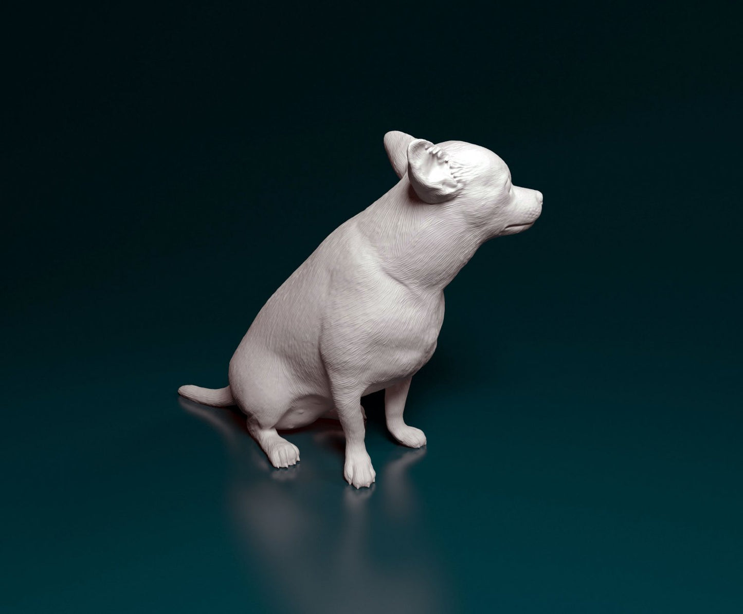 Chihuahua sitting artist resin - white resin ready to prep / paint ALL SCALES