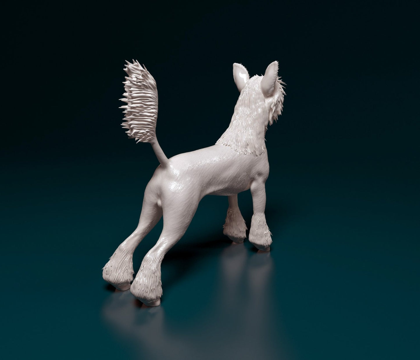Chinese crested artist resin - white resin ready to prep / paint ALL SCALES