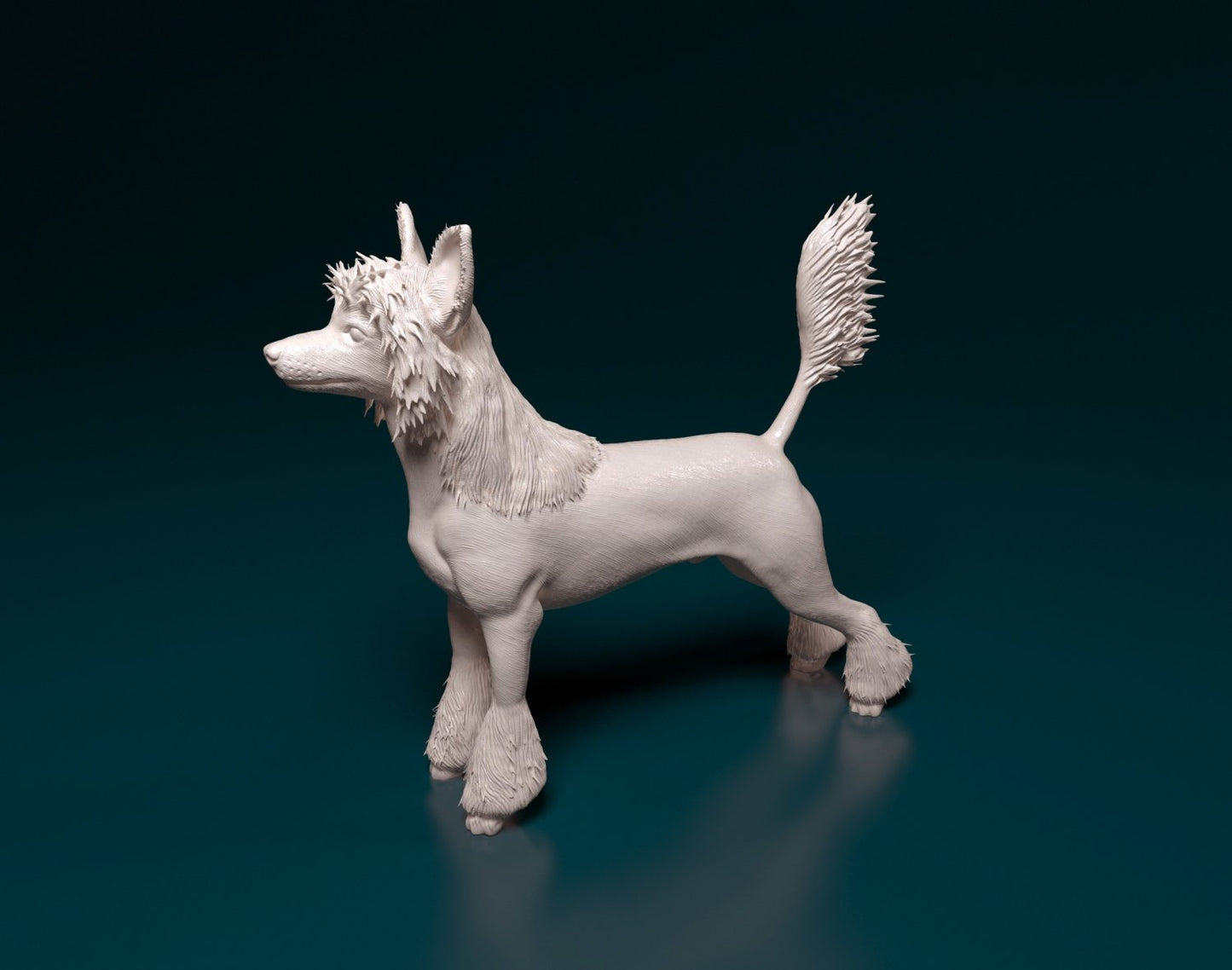 Chinese crested artist resin - white resin ready to prep / paint ALL SCALES