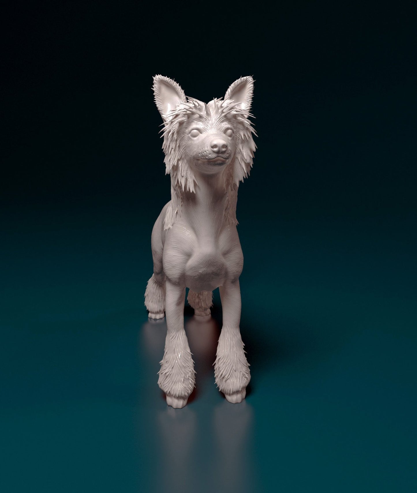 Chinese crested artist resin - white resin ready to prep / paint ALL SCALES