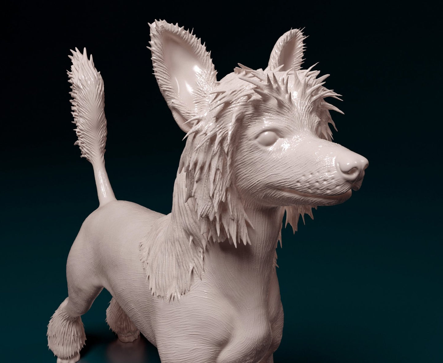Chinese crested artist resin - white resin ready to prep / paint ALL SCALES