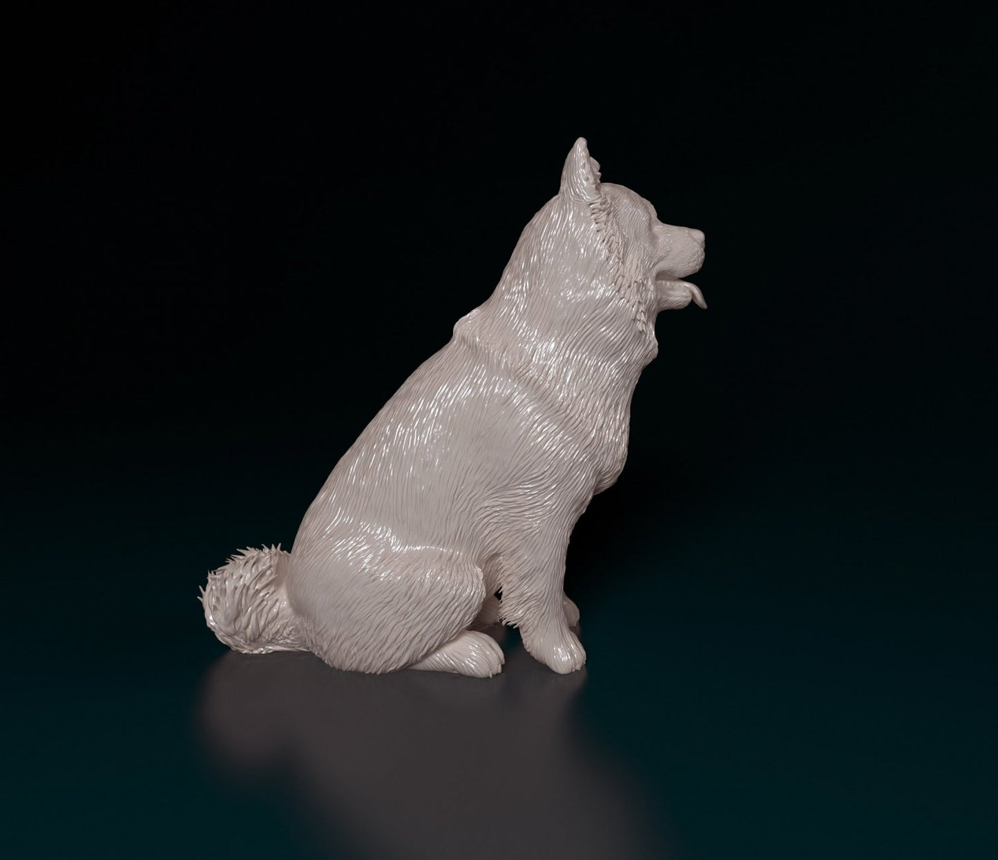 Chow chow sitting artist resin - white resin ready to prep / paint ALL SCALES