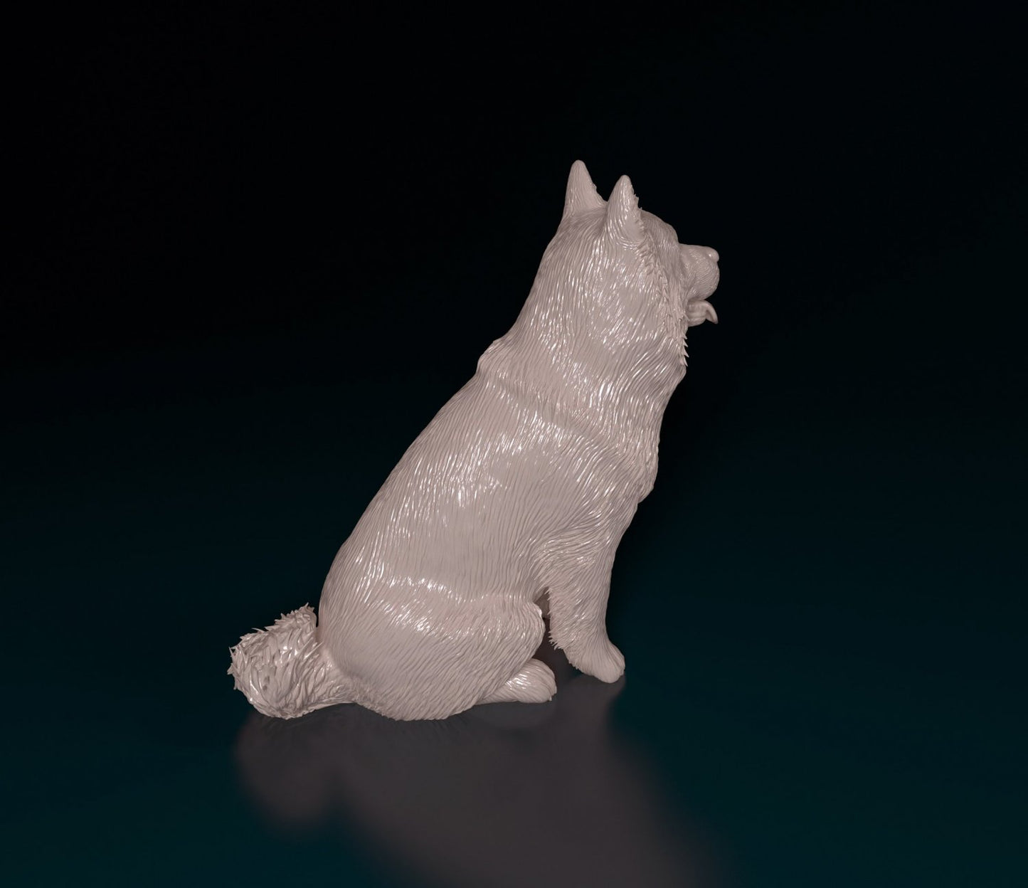 Chow chow sitting artist resin - white resin ready to prep / paint ALL SCALES