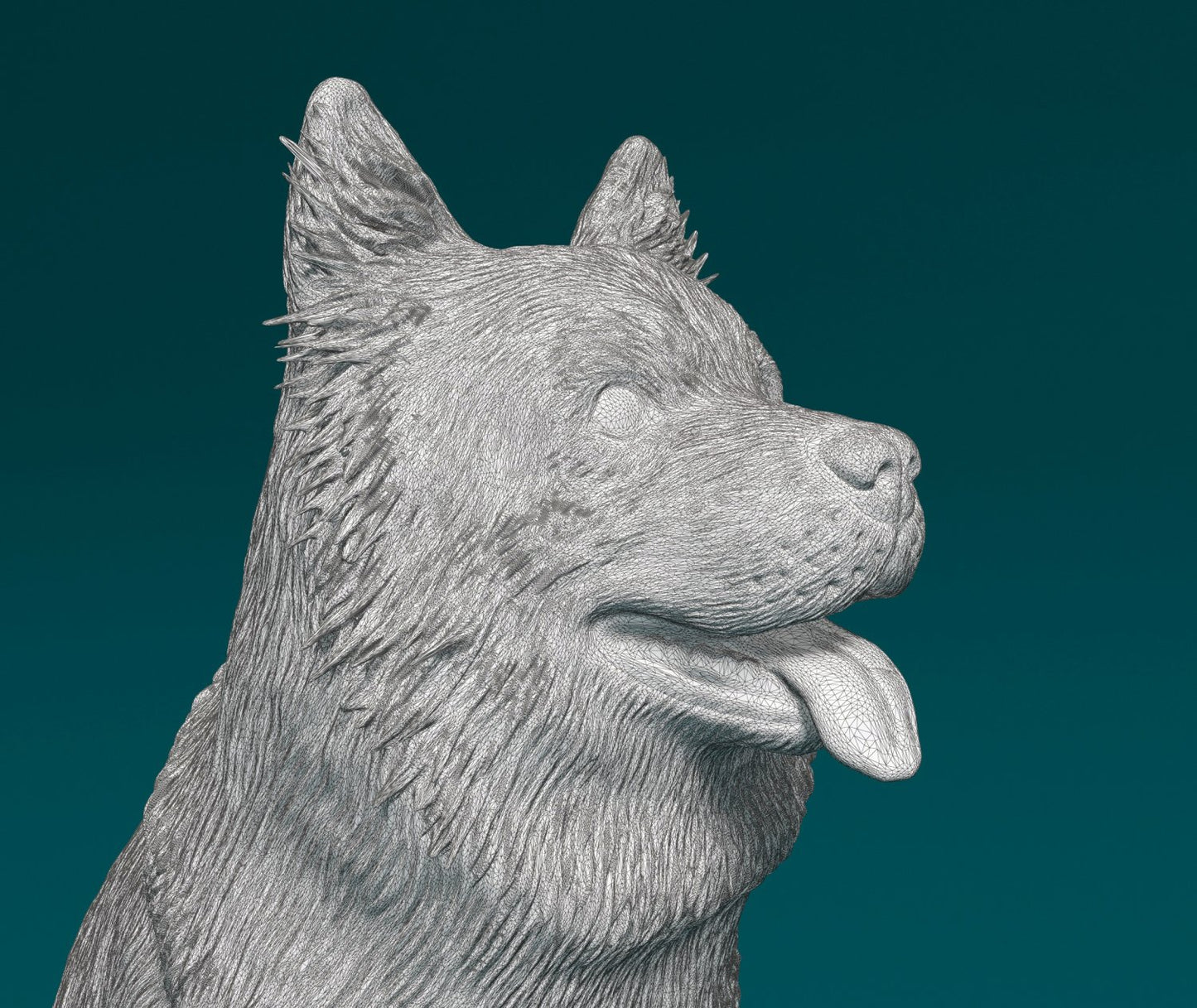Chow chow sitting artist resin - white resin ready to prep / paint ALL SCALES