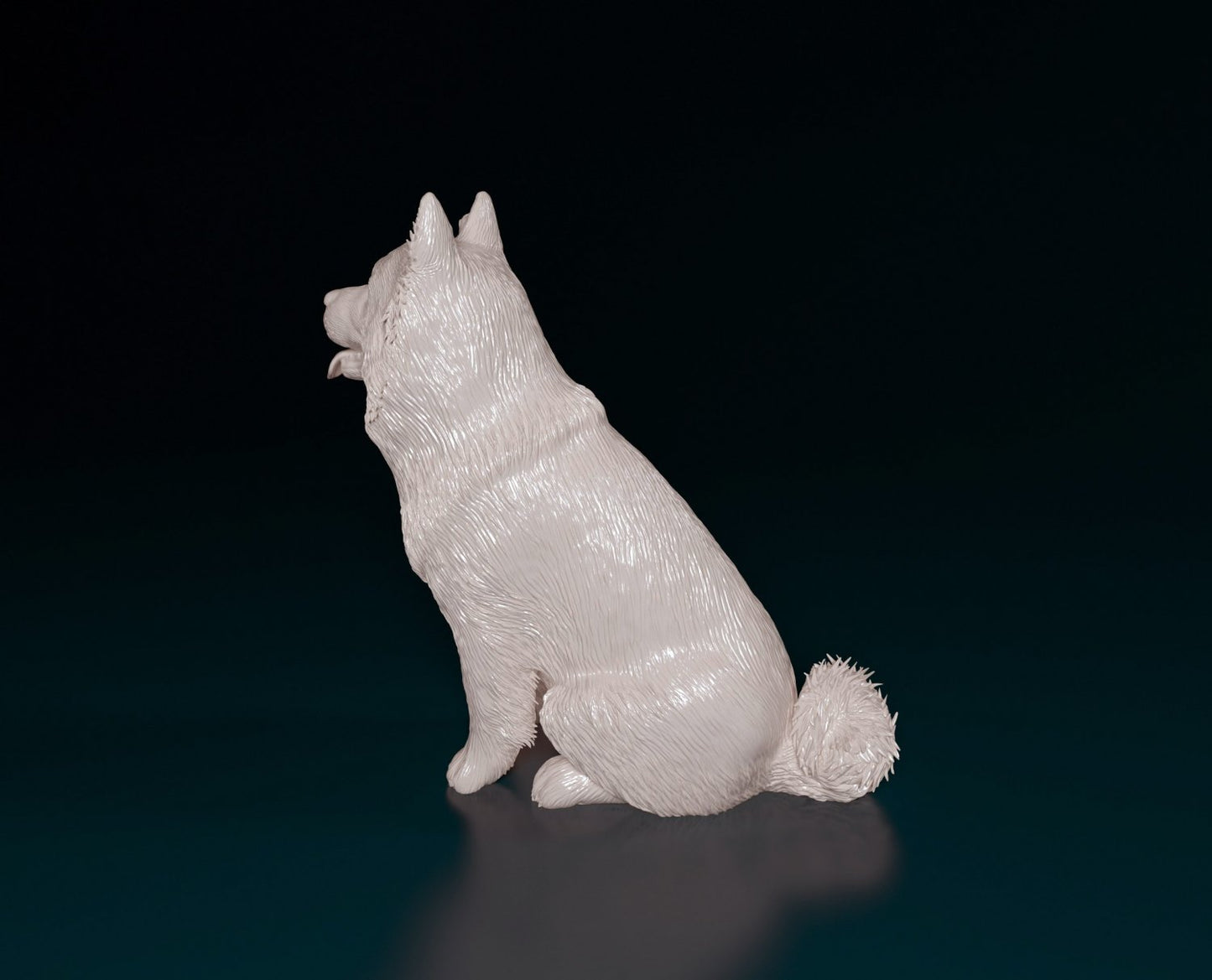 Chow chow sitting artist resin - white resin ready to prep / paint ALL SCALES