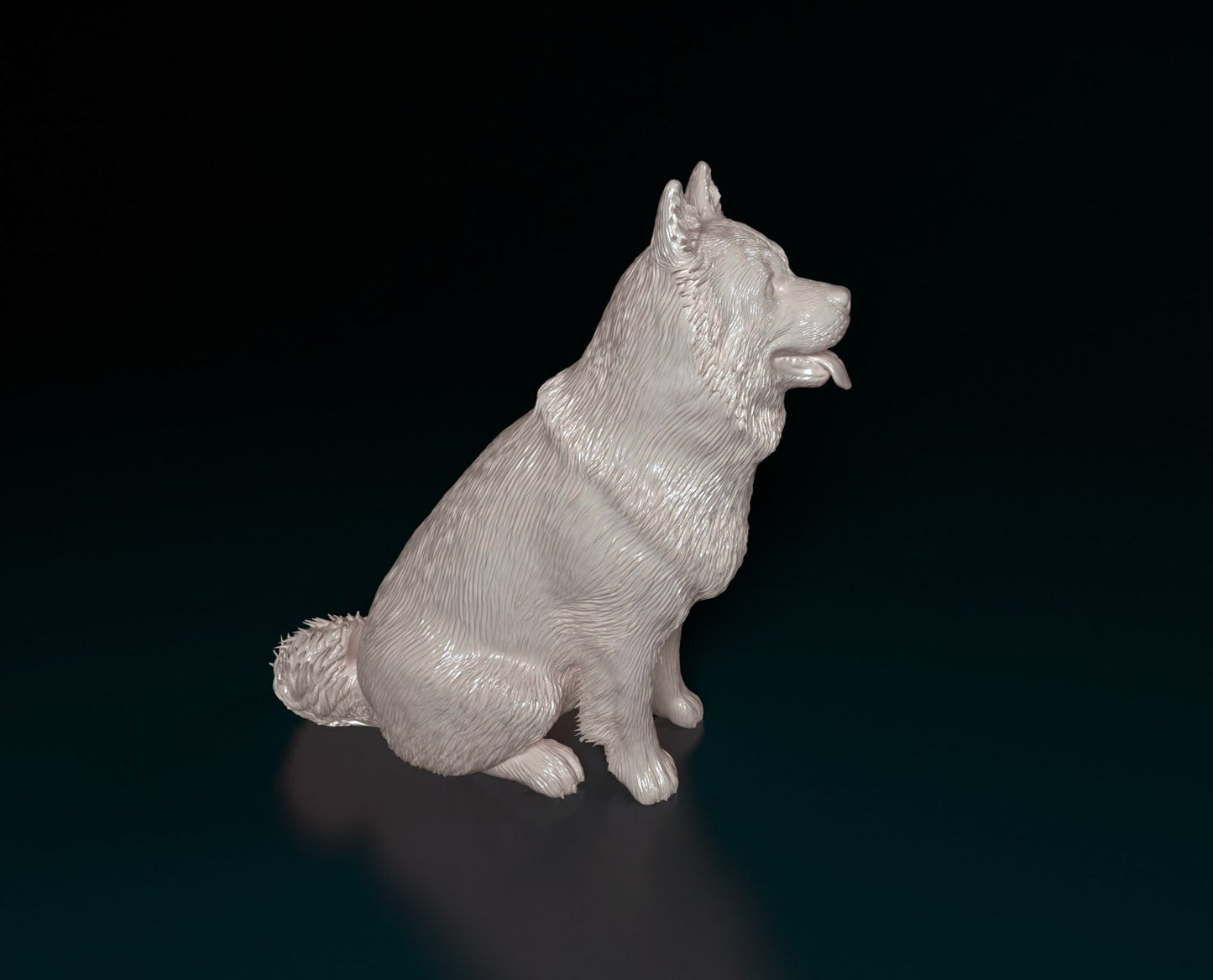 Chow chow sitting artist resin - white resin ready to prep / paint ALL SCALES