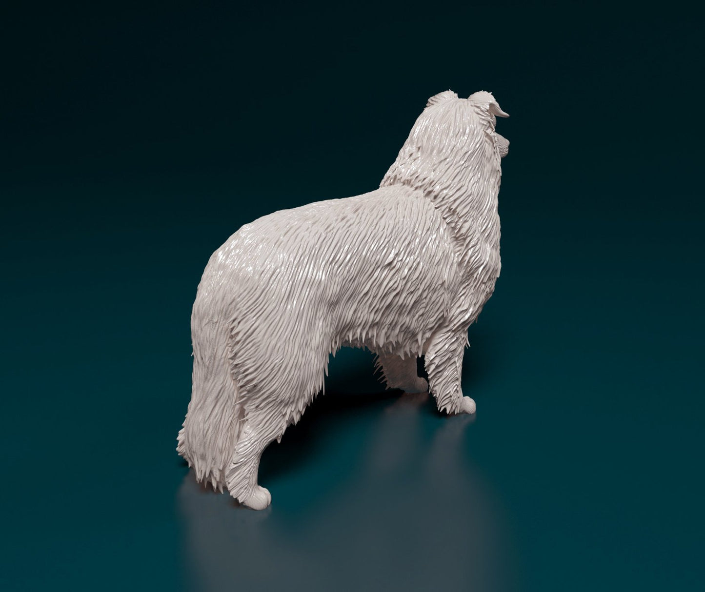 Rough collie artist resin - white resin ready to prep / paint ALL SCALES