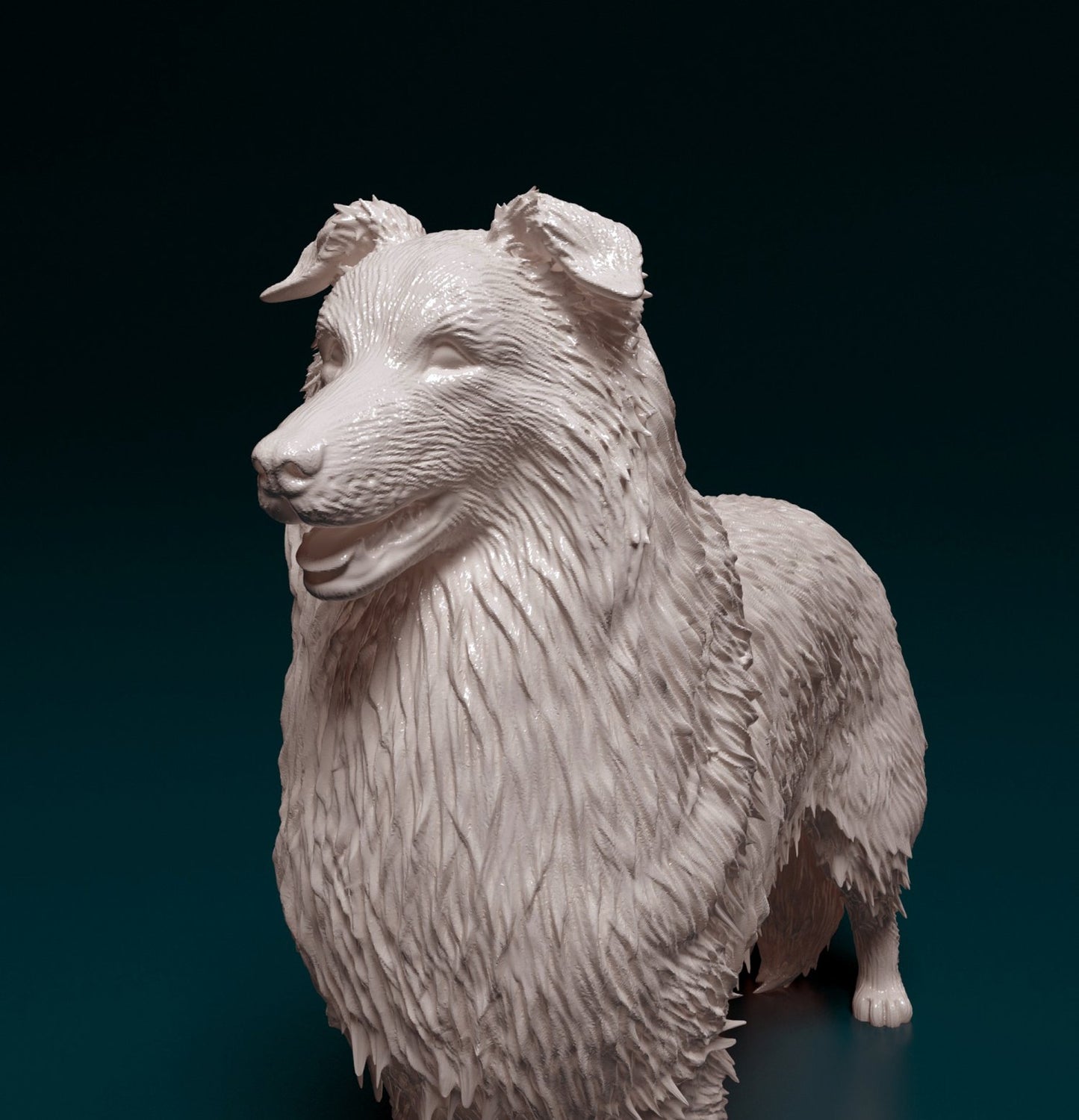 Rough collie artist resin - white resin ready to prep / paint ALL SCALES