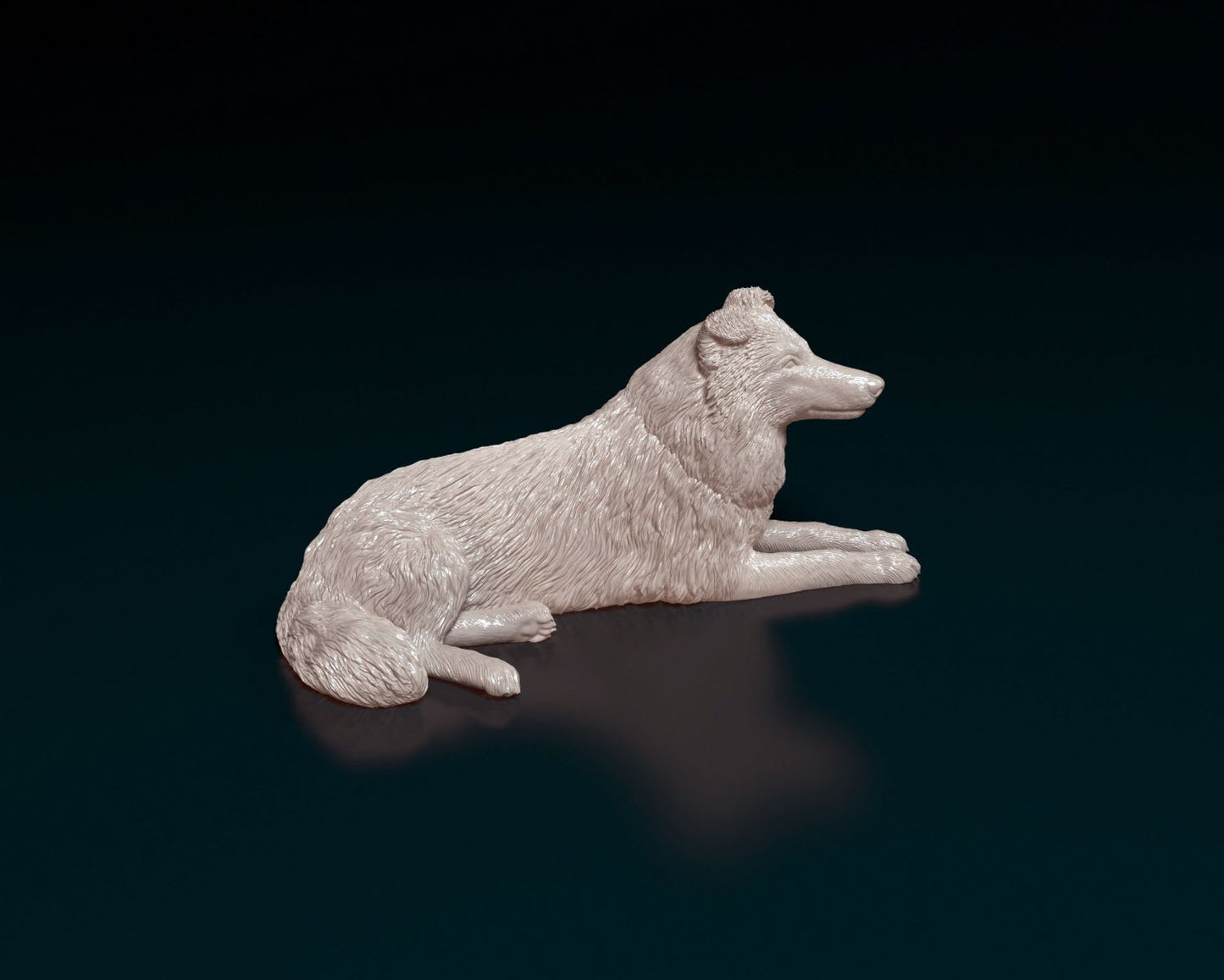 border collie artist resin - white resin ready to prep / paint ALL SCALES