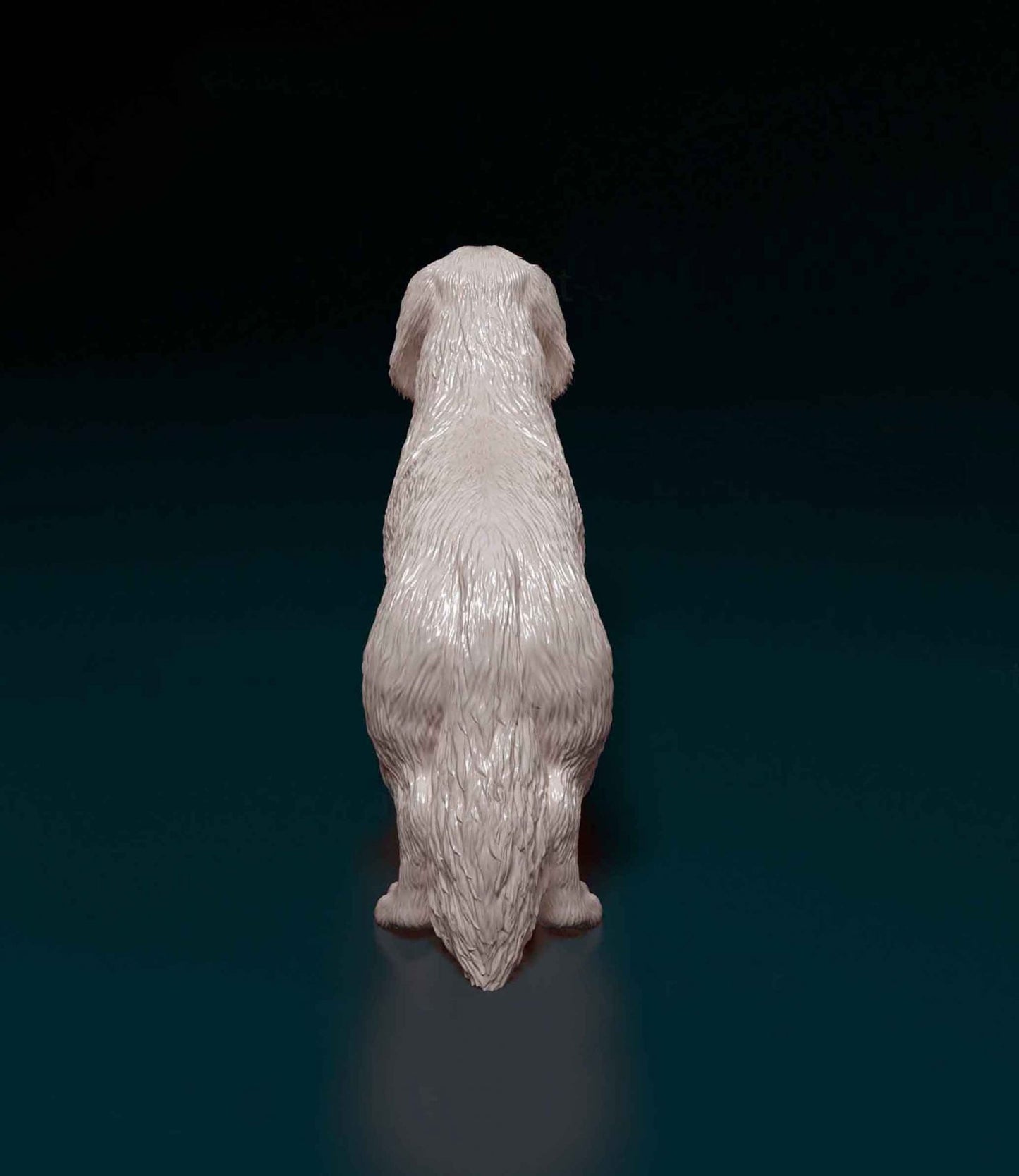 Dachshund long haired artist resin - white resin ready to prep / paint ALL SCALES