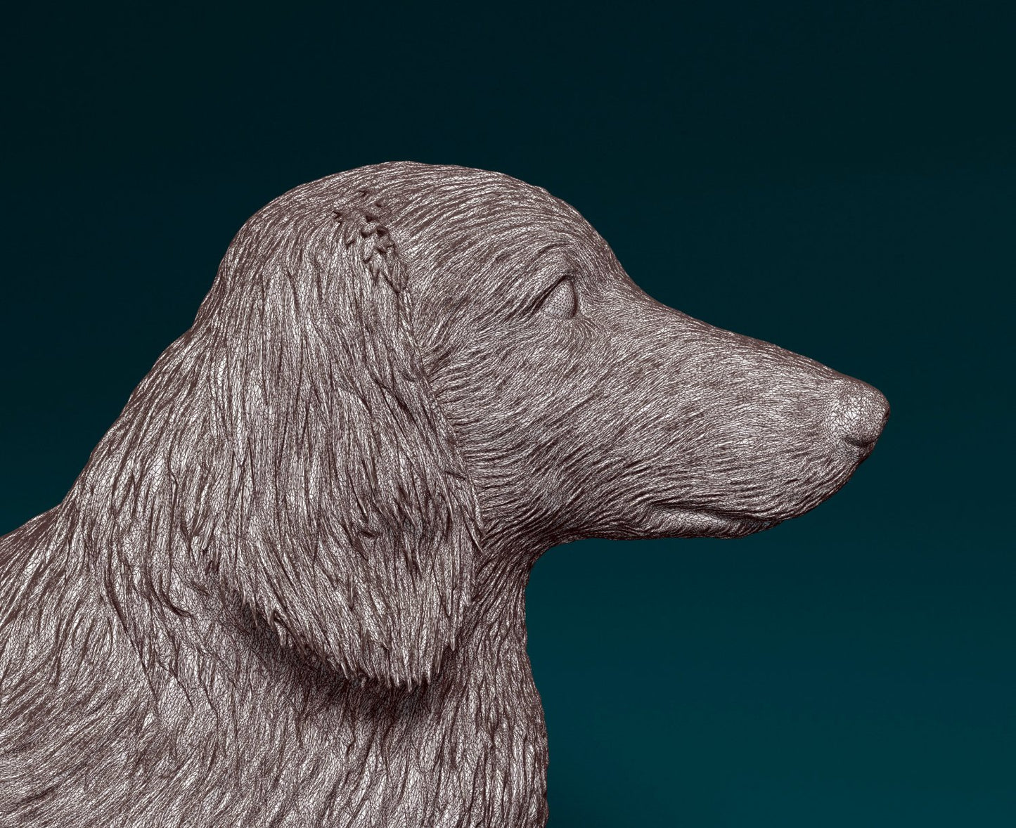 Dachshund long haired artist resin - white resin ready to prep / paint ALL SCALES