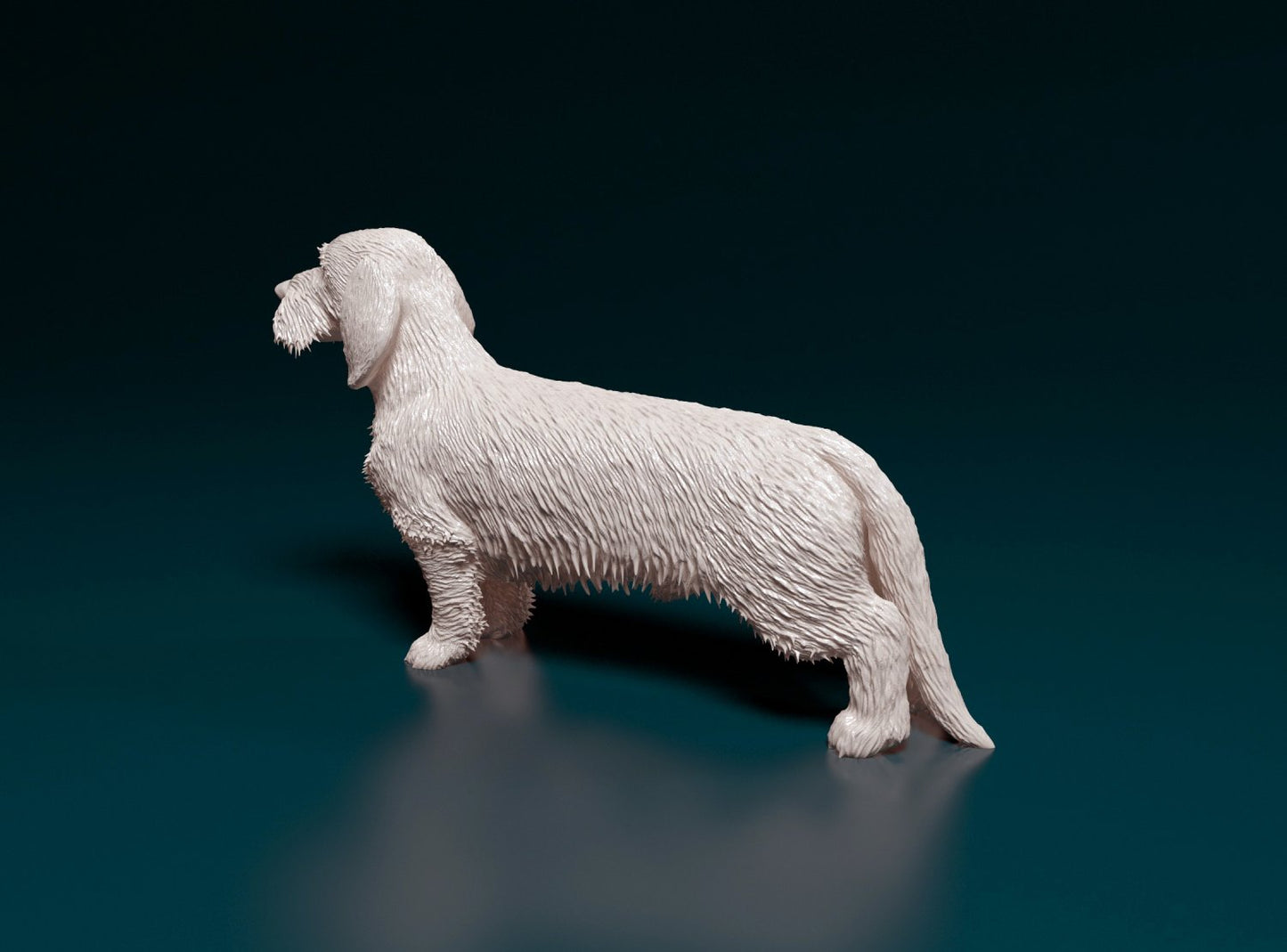 Dachshund wire haired artist resin - white resin ready to prep / paint ALL SCALES