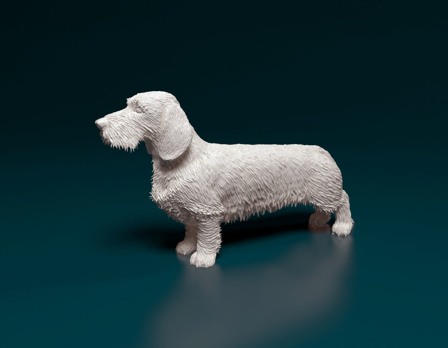 Dachshund wire haired artist resin - white resin ready to prep / paint ALL SCALES