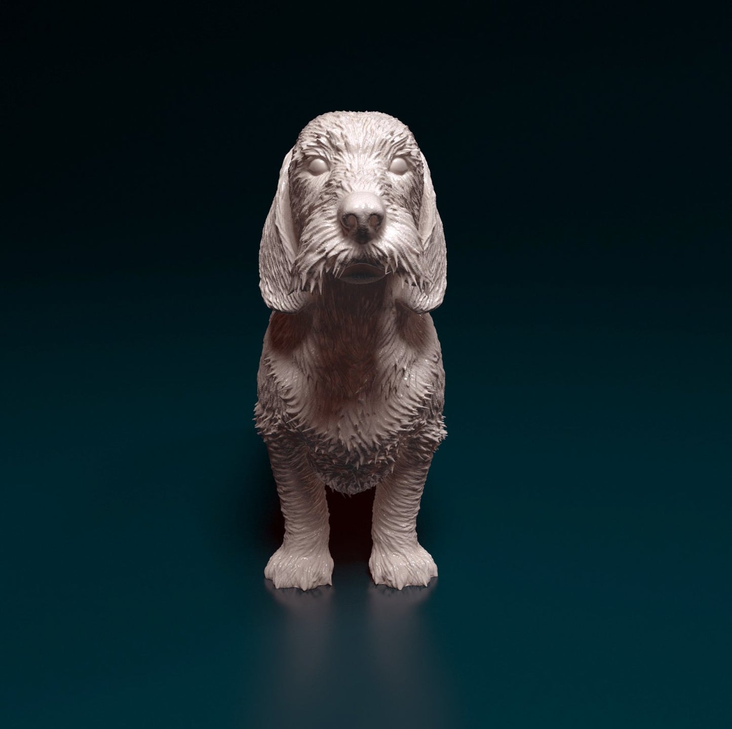 Dachshund wire haired artist resin - white resin ready to prep / paint ALL SCALES