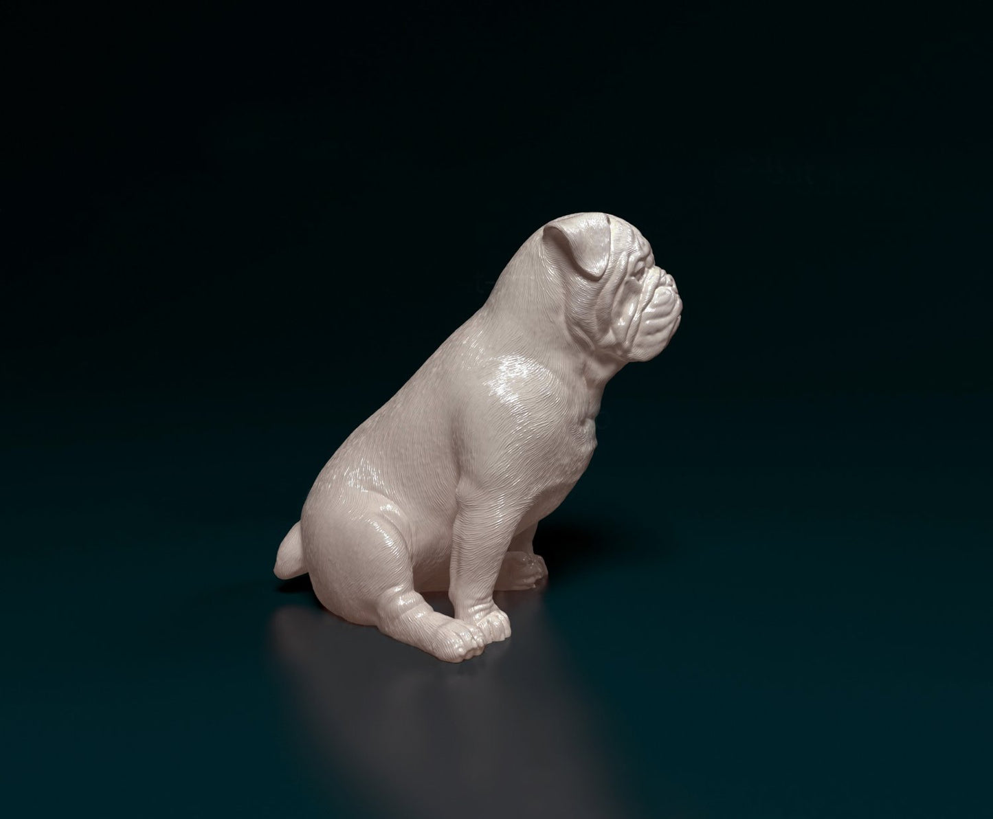 English Bulldog sitting artist resin - white resin ready to prep / paint ALL SCALES