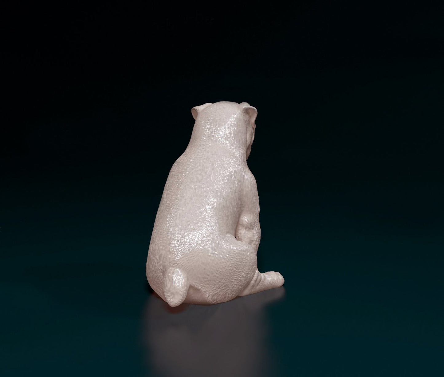 English Bulldog sitting artist resin - white resin ready to prep / paint ALL SCALES