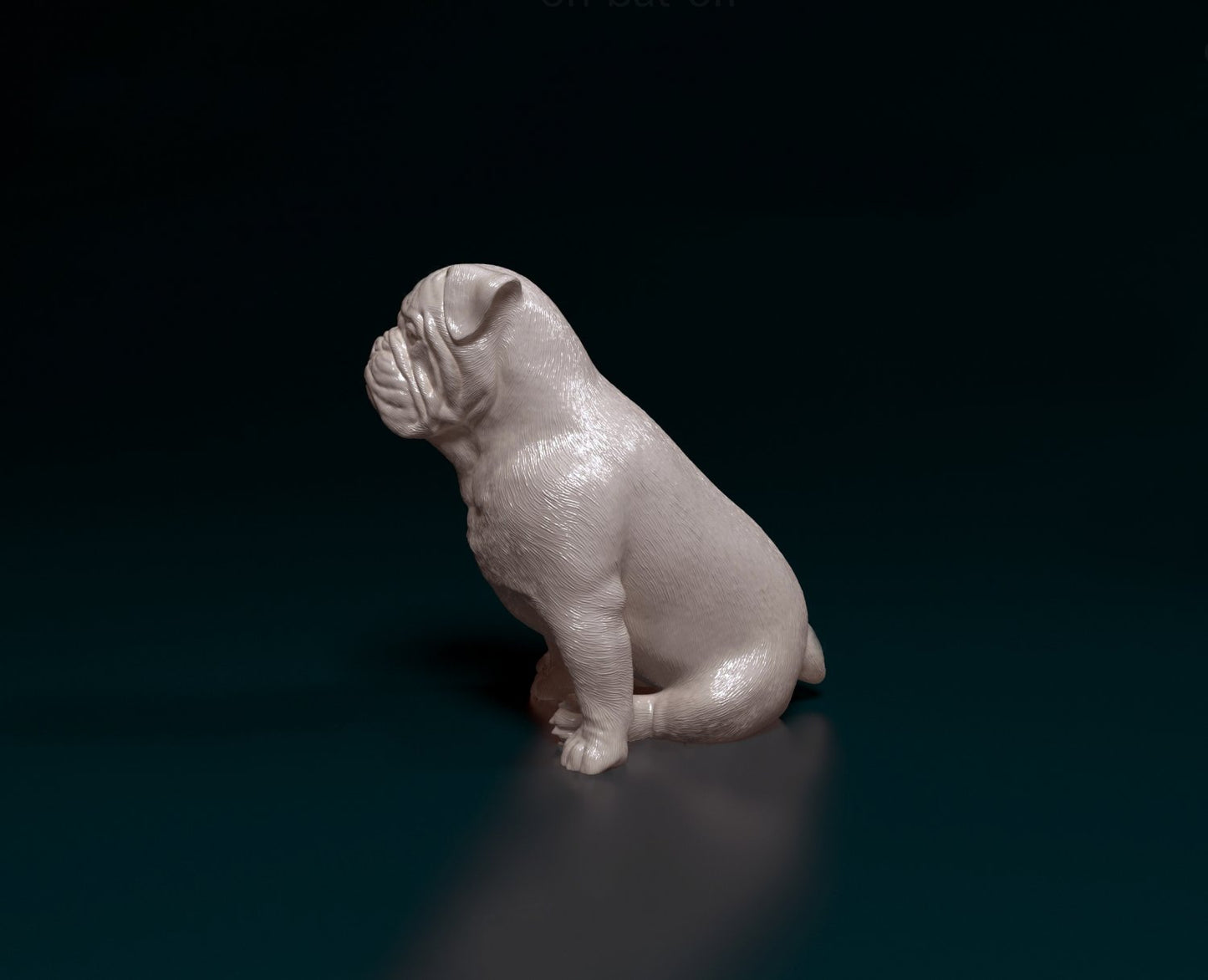 English Bulldog sitting artist resin - white resin ready to prep / paint ALL SCALES