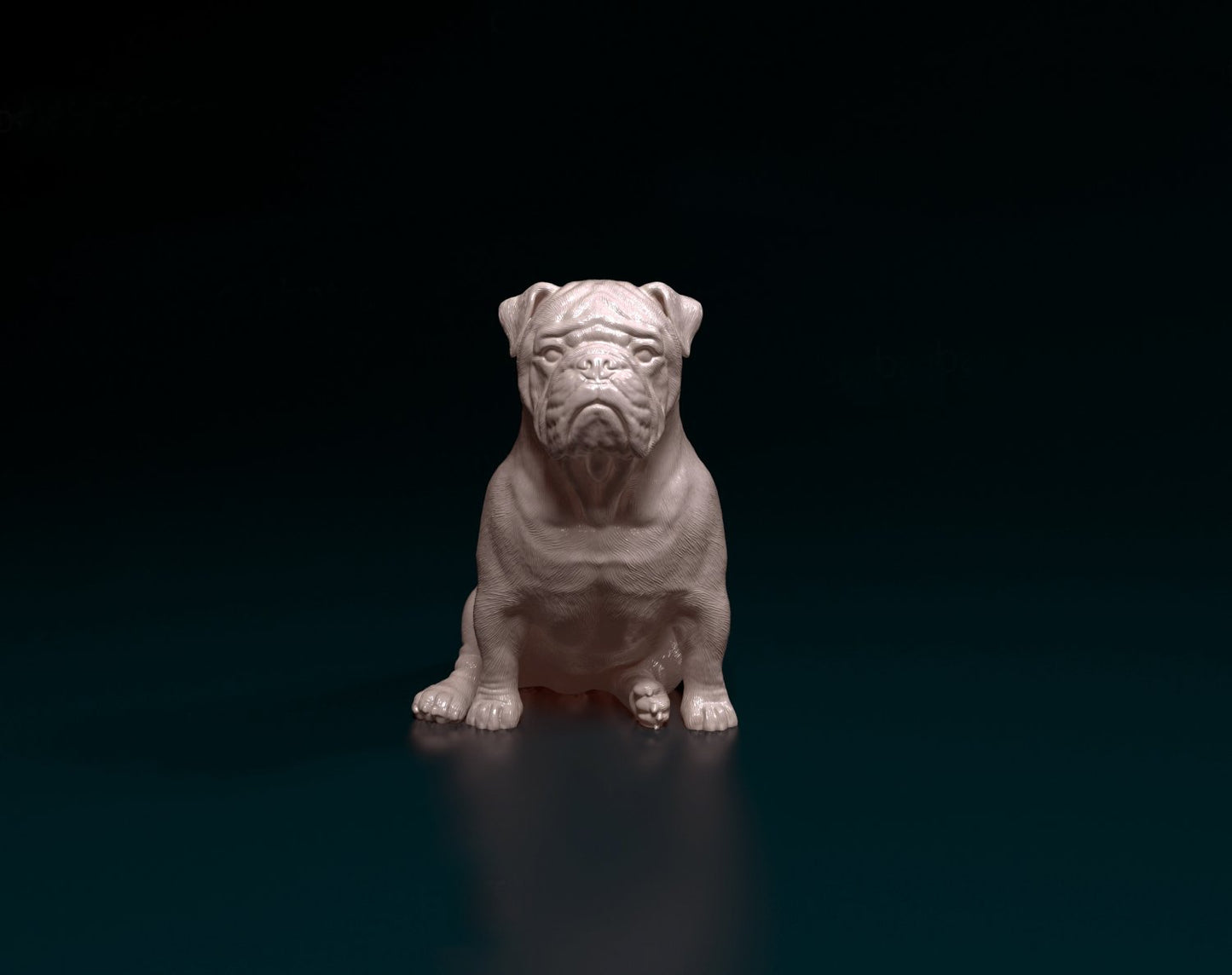 English Bulldog sitting artist resin - white resin ready to prep / paint ALL SCALES