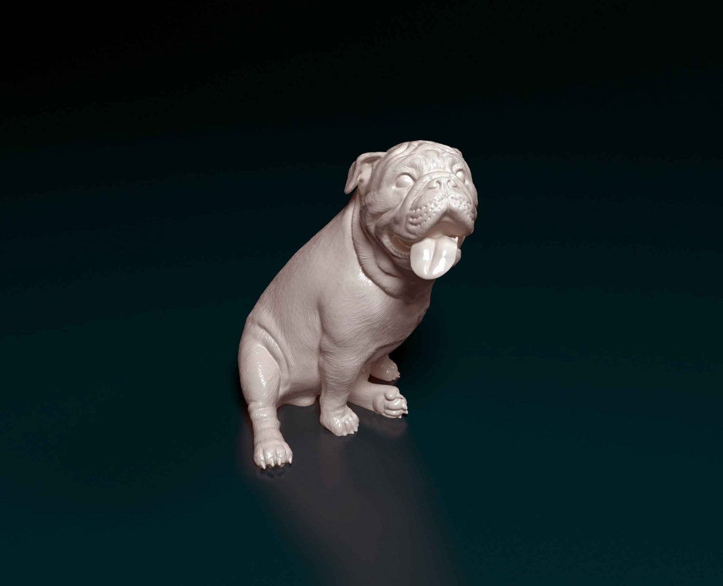 English Bulldog sitting artist resin - white resin ready to prep / paint ALL SCALES