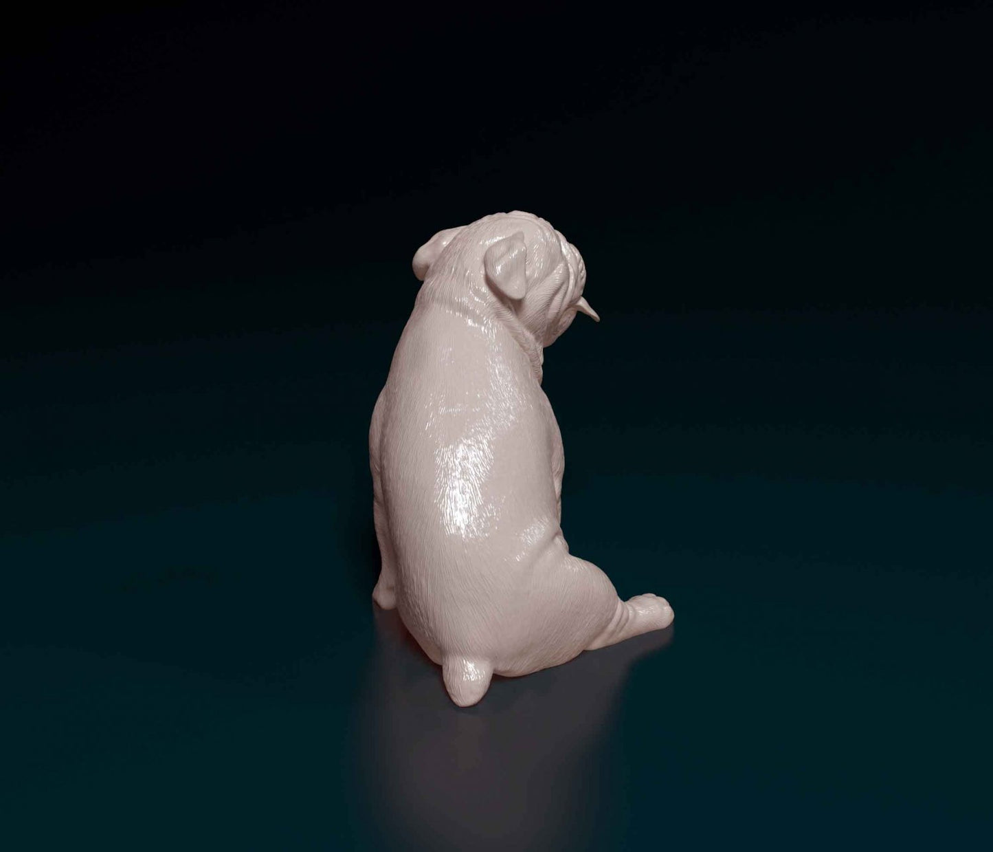 English Bulldog sitting artist resin - white resin ready to prep / paint ALL SCALES