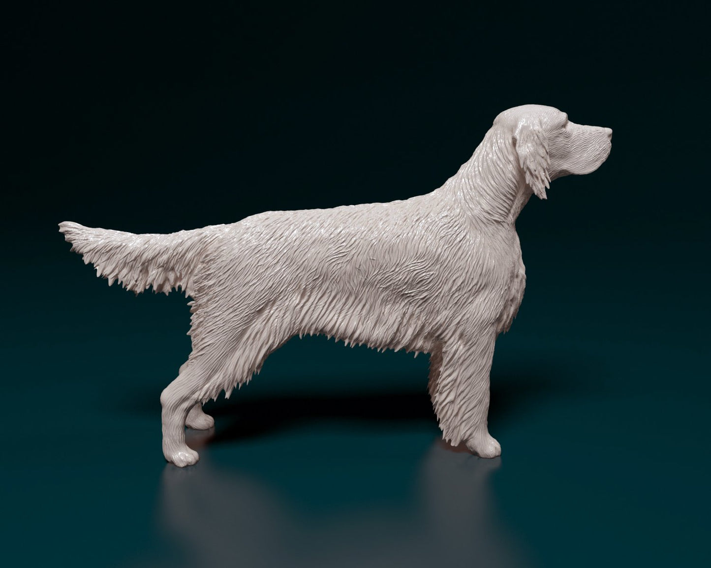 English setter 2 artist resin - white resin ready to prep / paint ALL SCALES