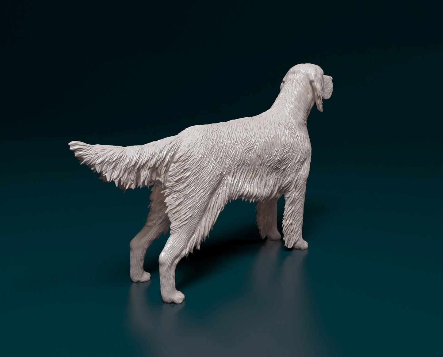 English setter 2 artist resin - white resin ready to prep / paint ALL SCALES