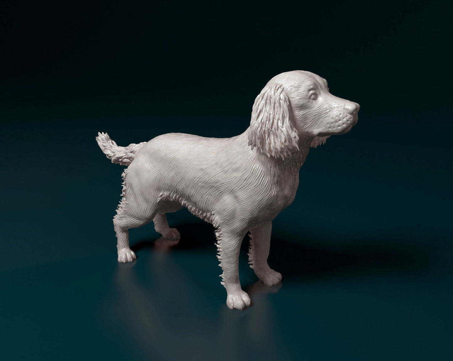 English springer spaniel artist resin - white resin ready to prep / paint ALL SCALES