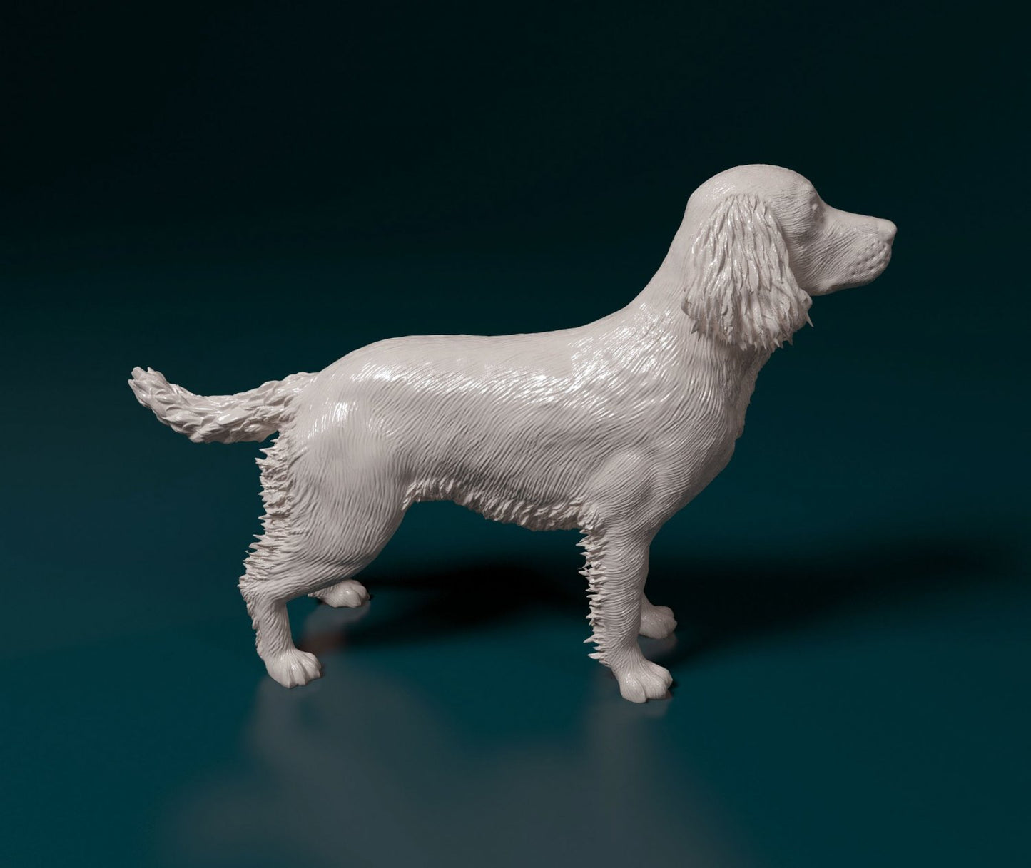 English springer spaniel artist resin - white resin ready to prep / paint ALL SCALES