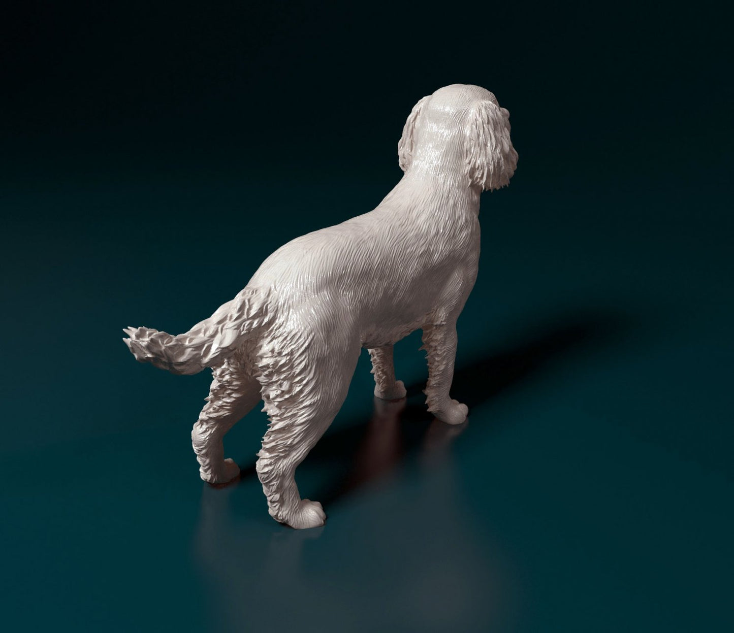 English springer spaniel artist resin - white resin ready to prep / paint ALL SCALES