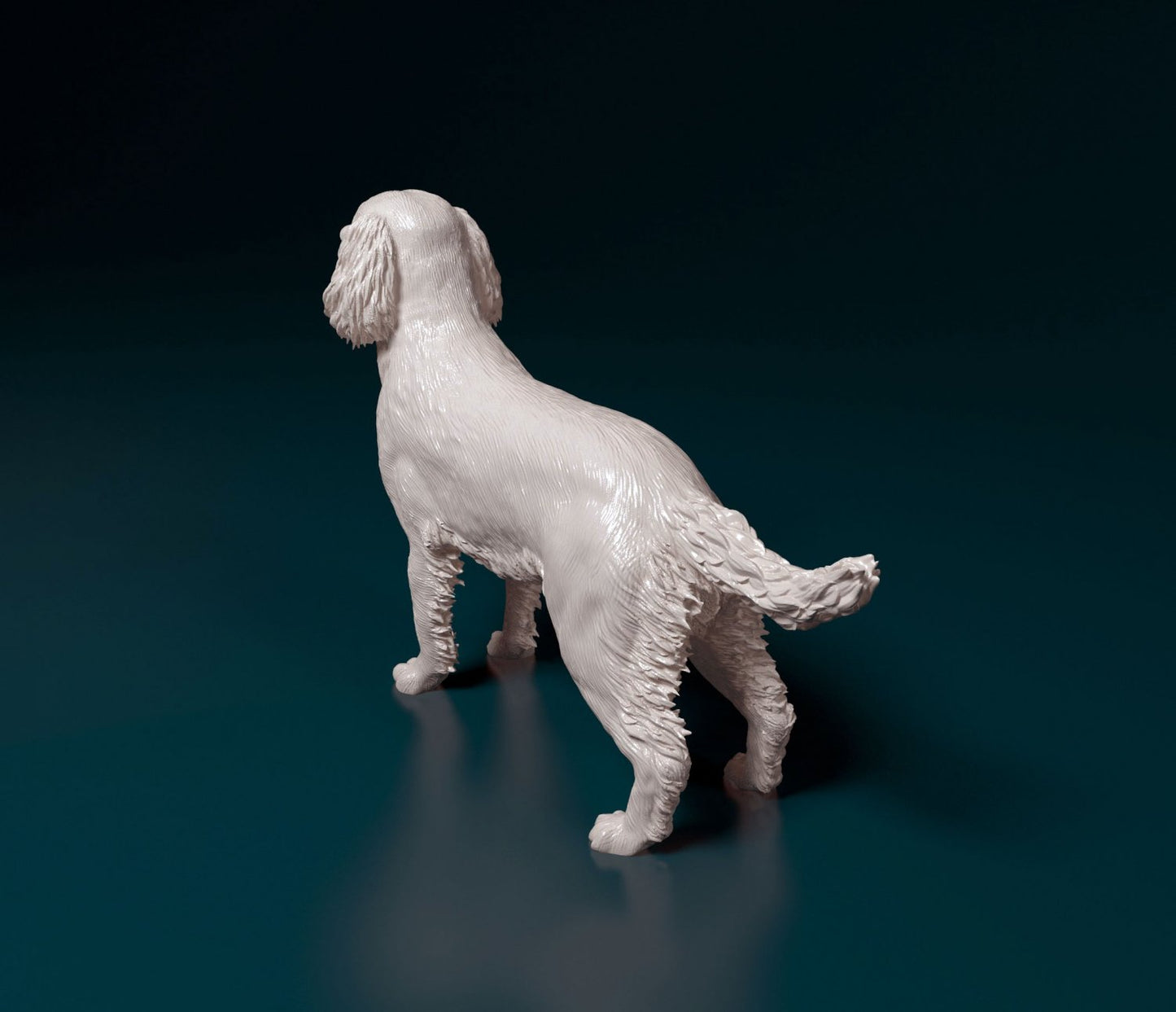 English springer spaniel artist resin - white resin ready to prep / paint ALL SCALES