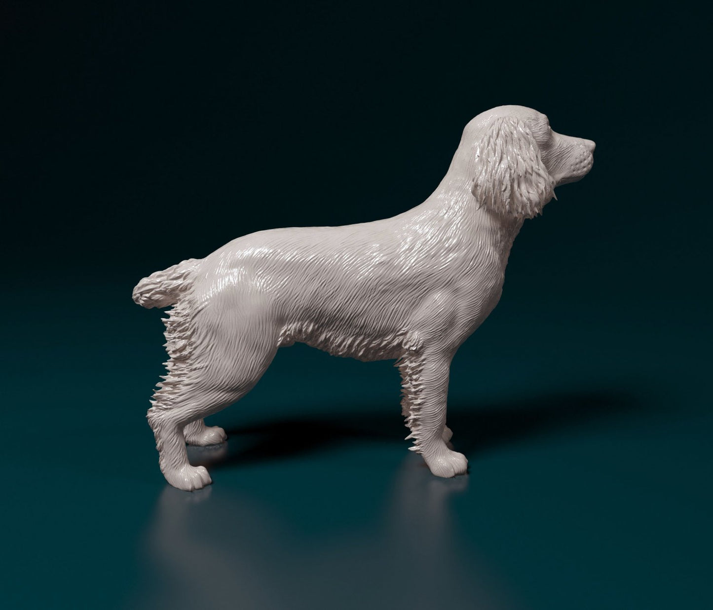English springer spaniel artist resin - white resin ready to prep / paint ALL SCALES