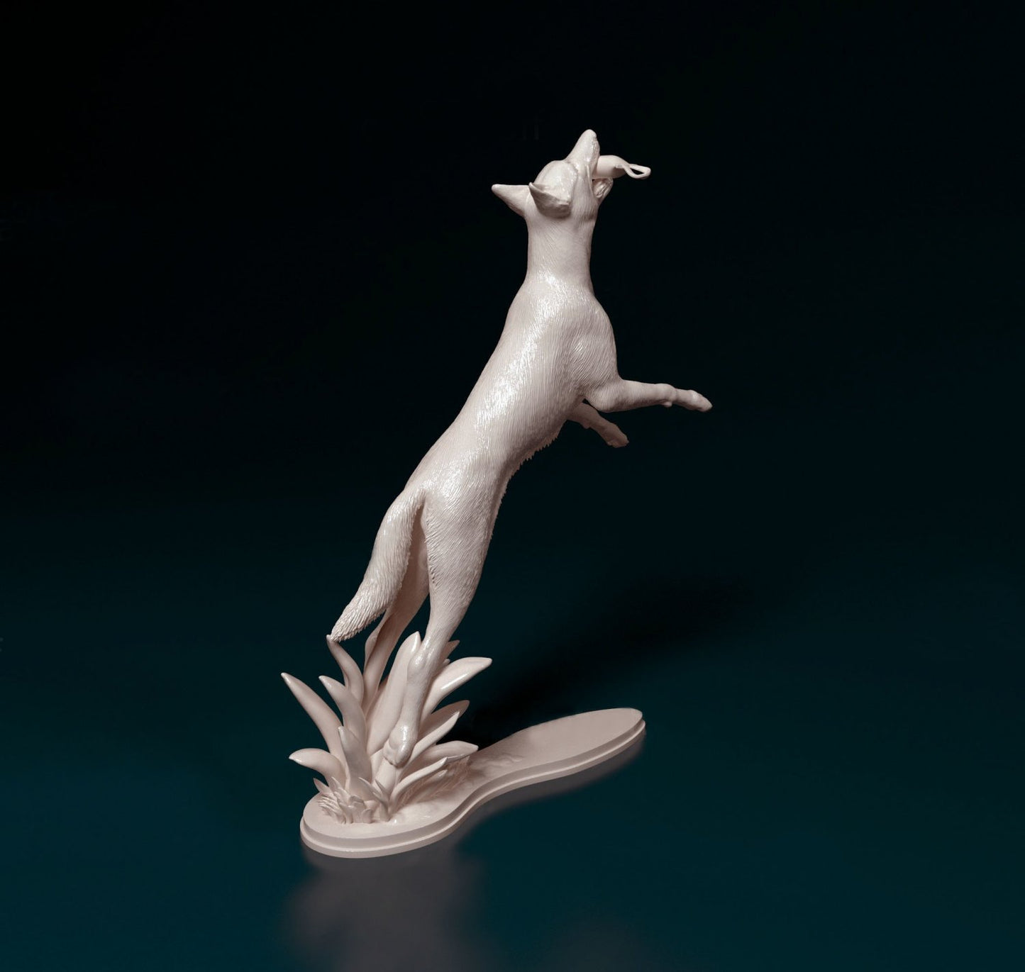 Jumping dog artist resin - white resin ready to prep / paint ALL SCALES