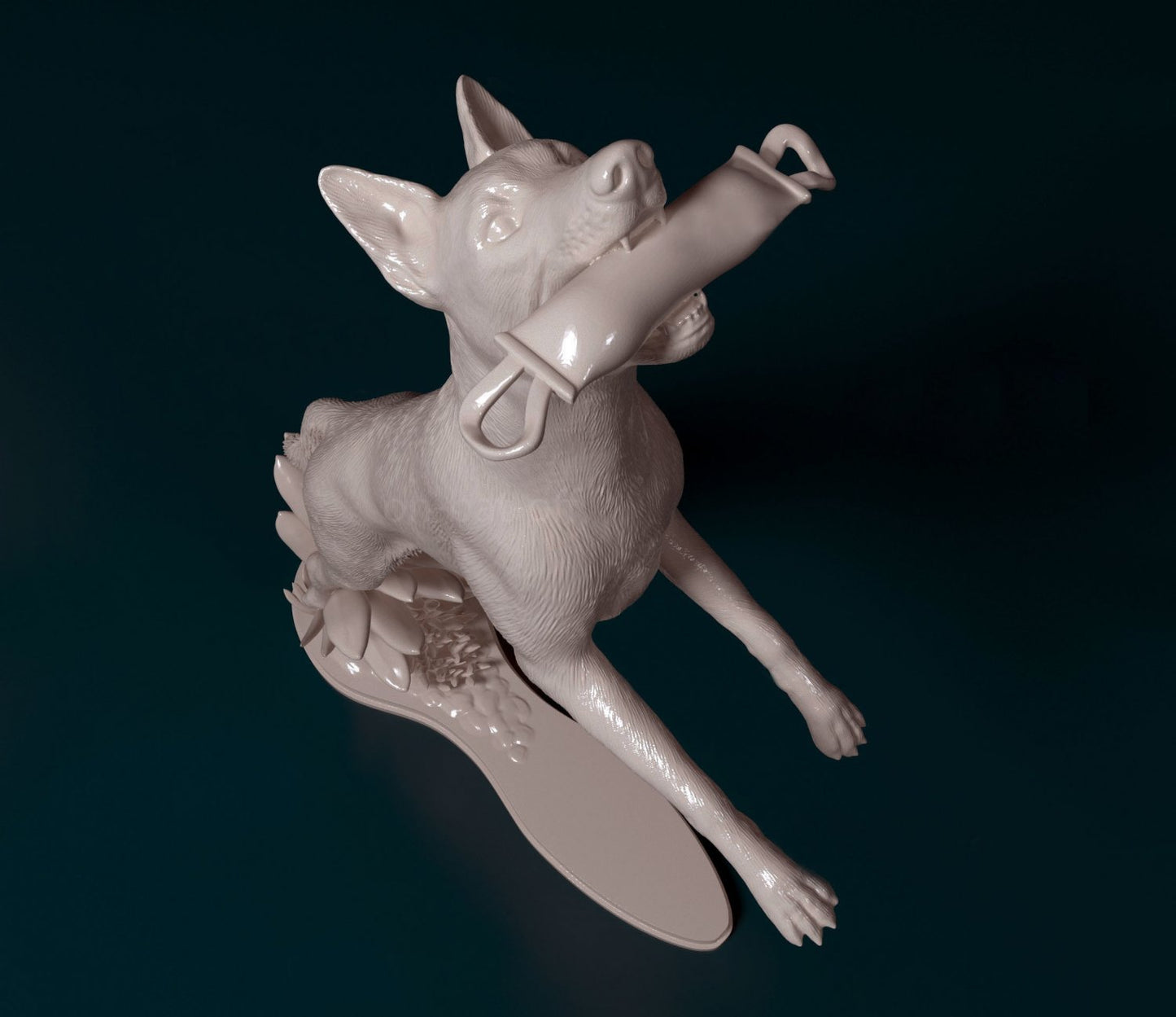 Jumping dog artist resin - white resin ready to prep / paint ALL SCALES