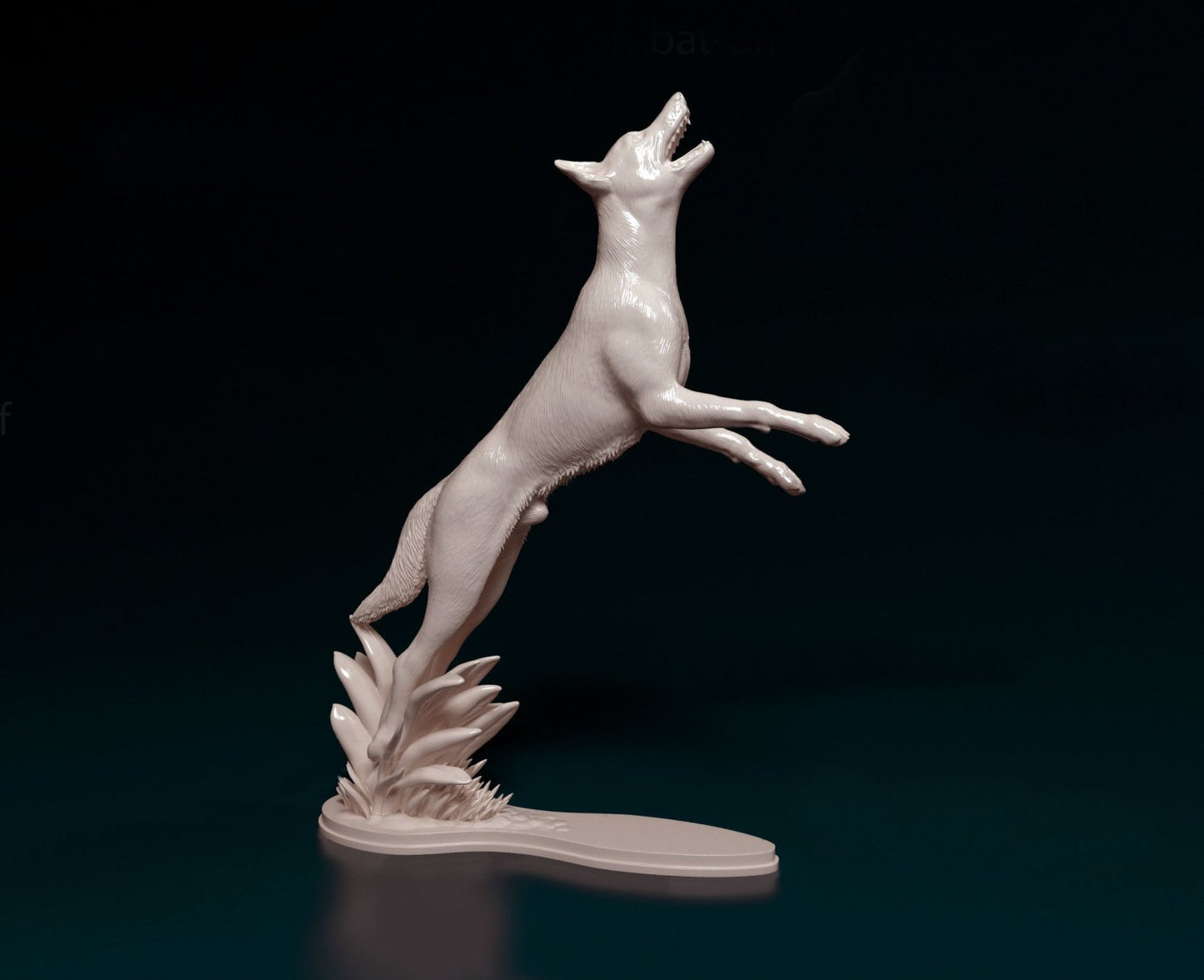 Jumping dog artist resin - white resin ready to prep / paint ALL SCALES
