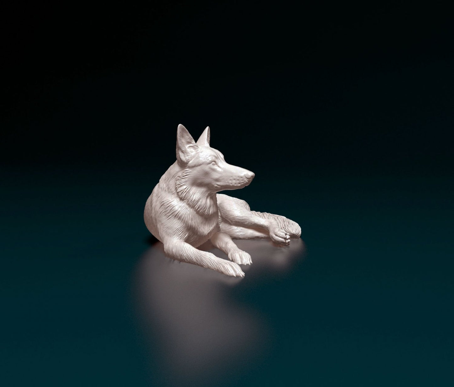 German shepherd artist resin - white resin ready to prep / paint ALL SCALES