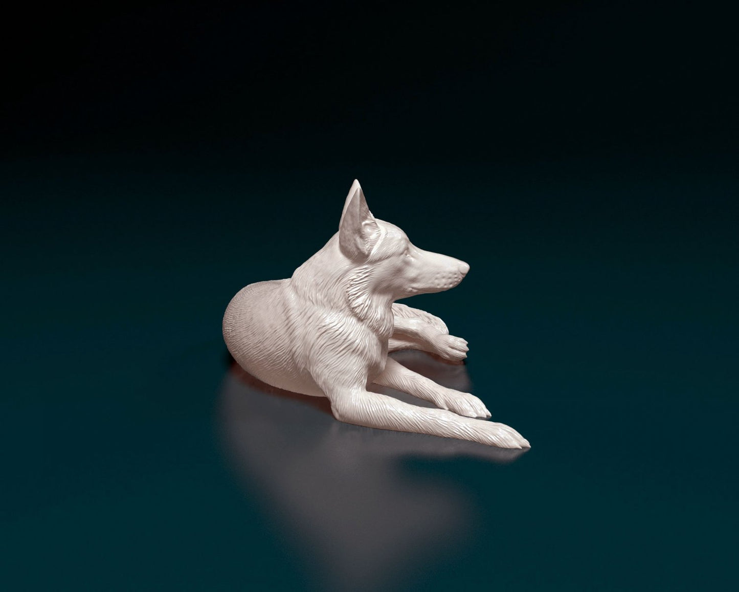 German shepherd artist resin - white resin ready to prep / paint ALL SCALES