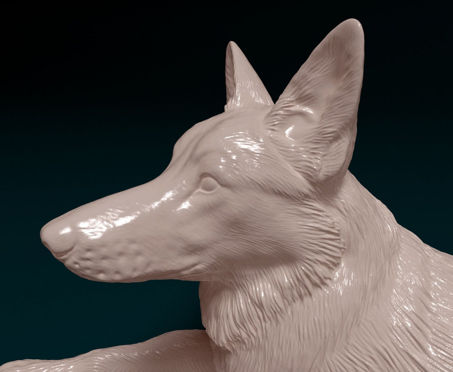 German shepherd artist resin - white resin ready to prep / paint ALL SCALES