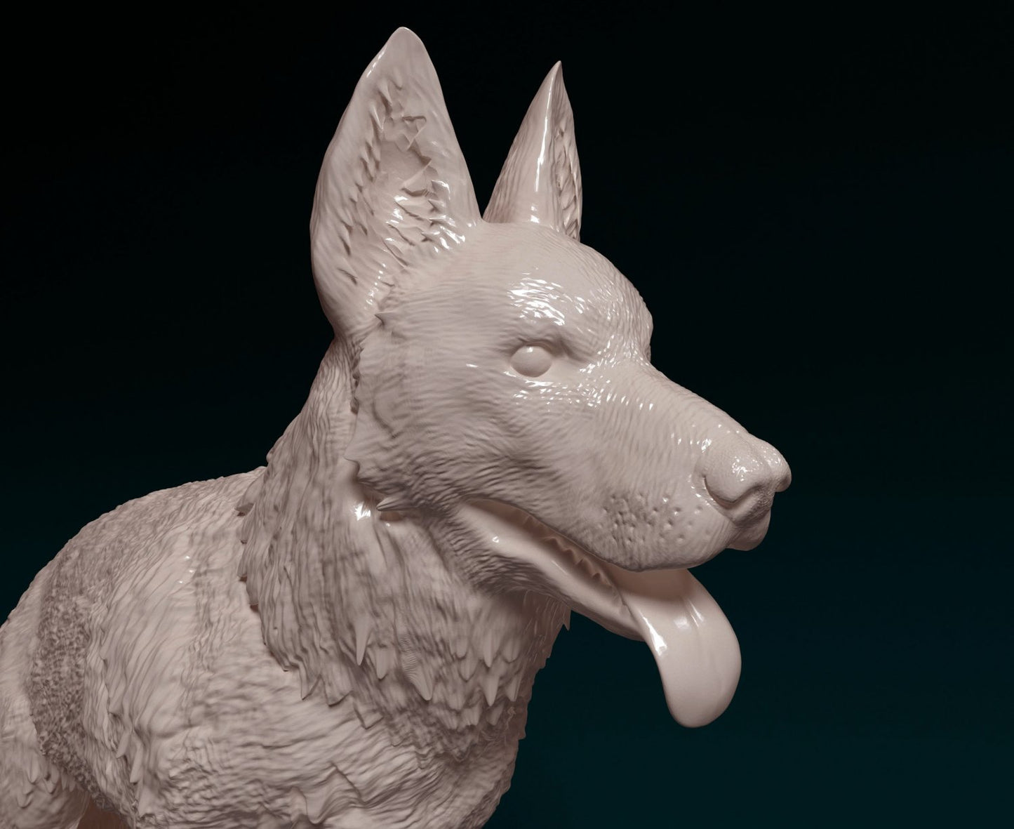 German shepherd artist resin - white resin ready to prep / paint ALL SCALES