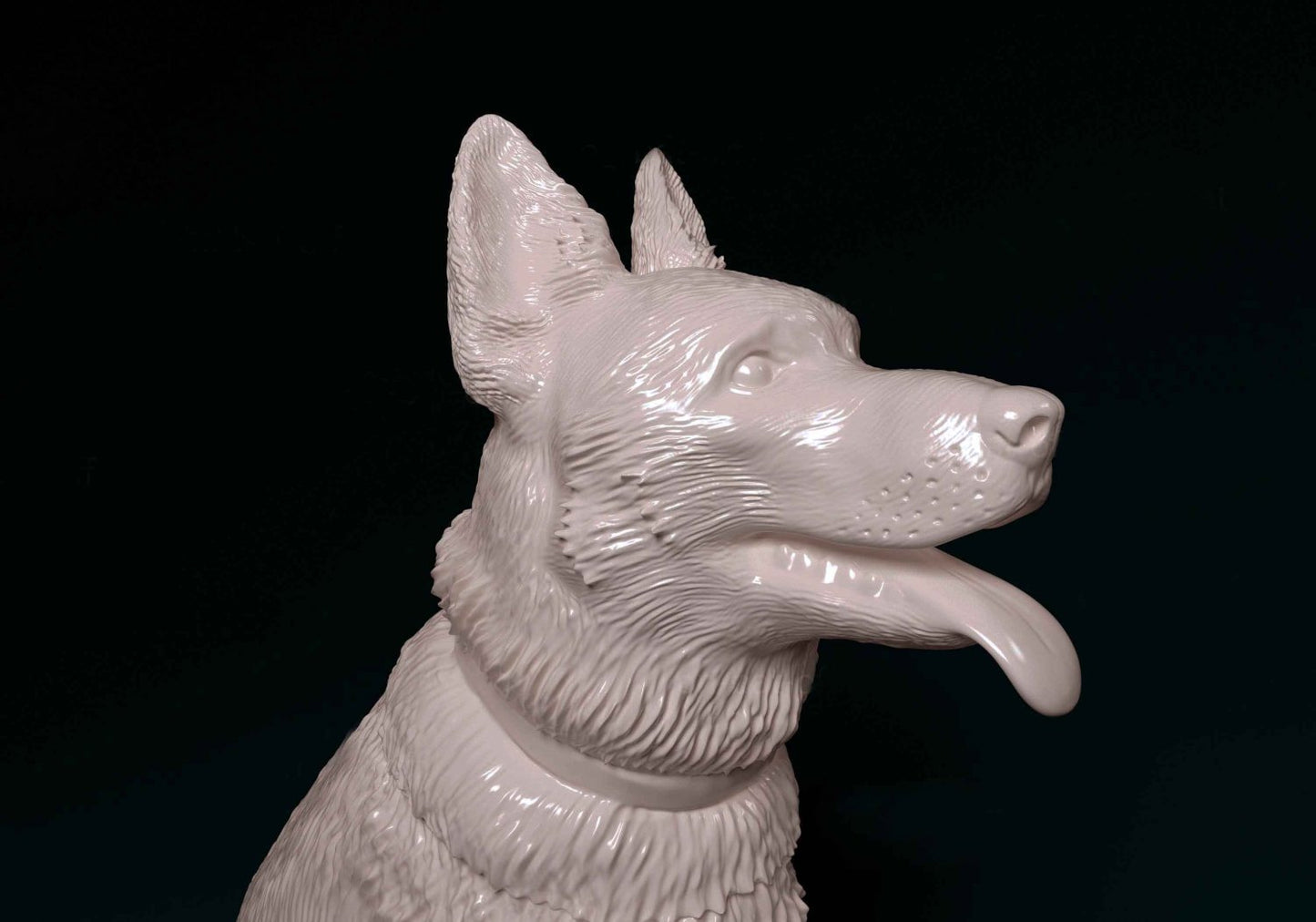 German shepherd sitting artist resin - white resin ready to prep / paint ALL SCALES
