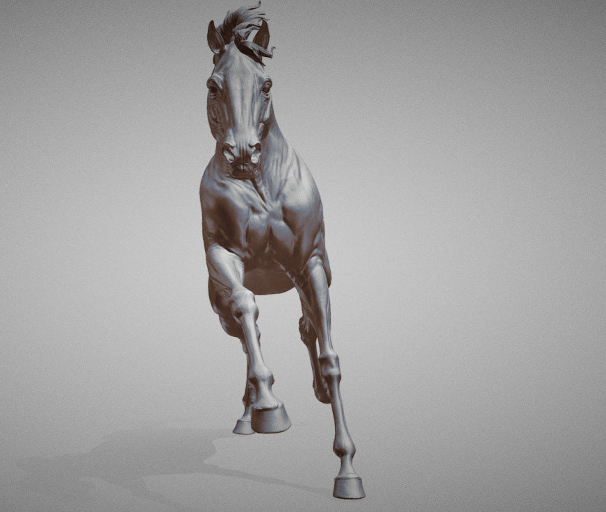 Running Thoroughbred resin horse - White resin - Ready to prep and paint