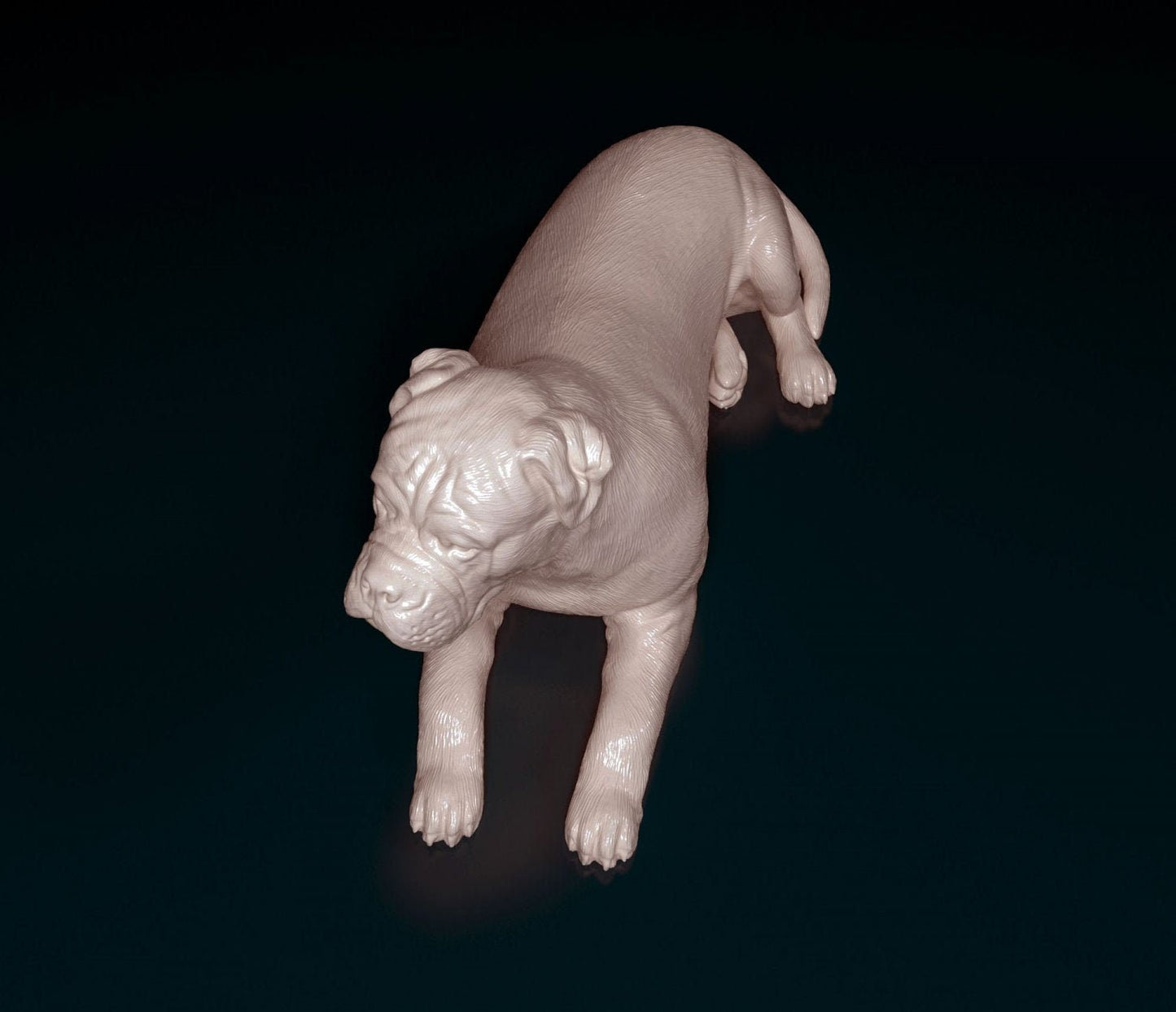 American bulldog laying 2 artist resin - white resin ready to prep / paint ALL SCALES