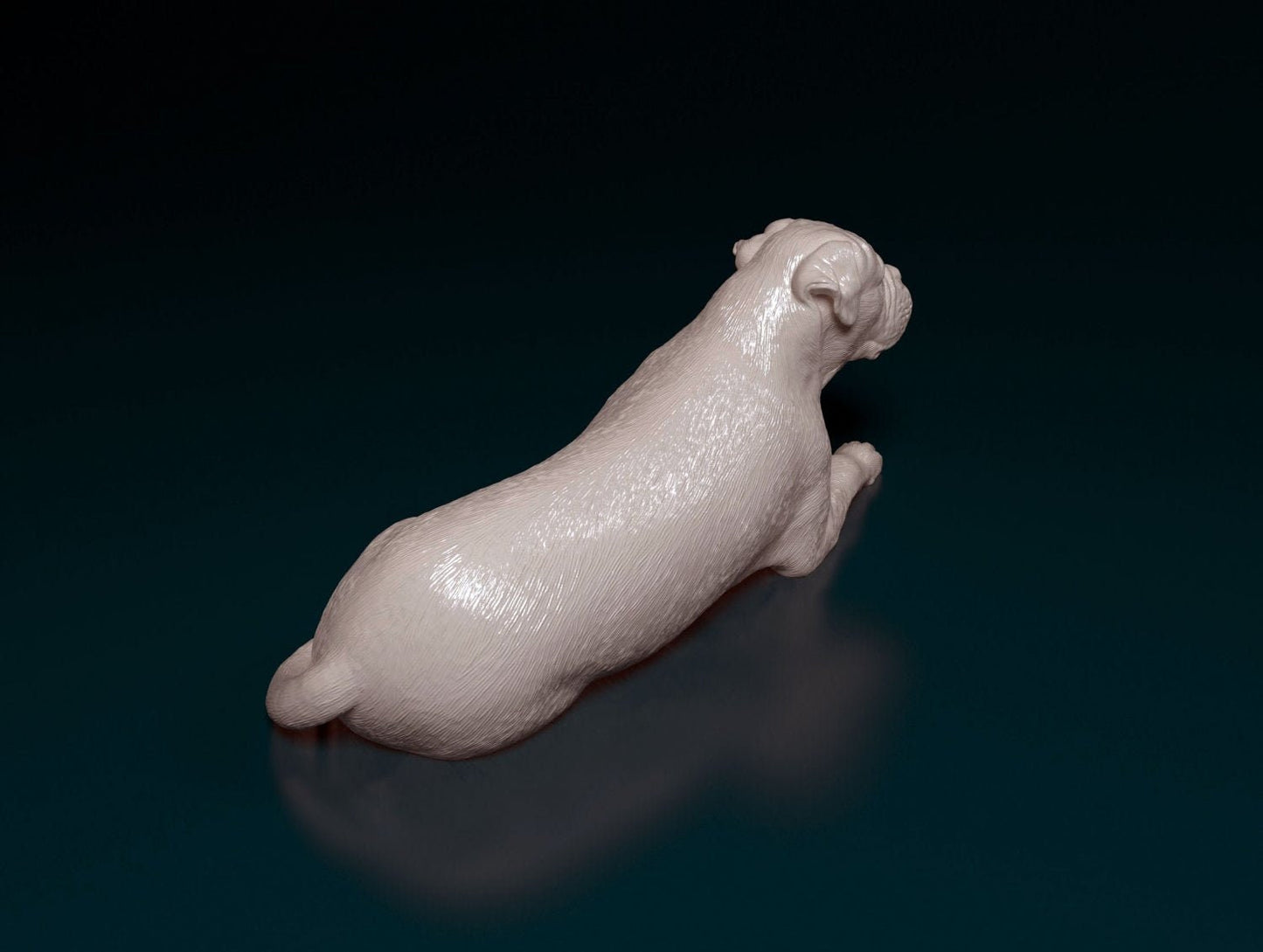 American bulldog laying 2 artist resin - white resin ready to prep / paint ALL SCALES
