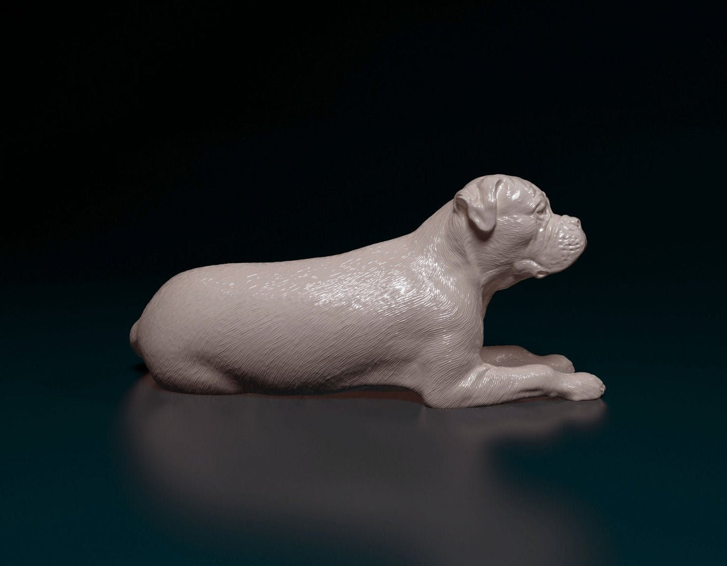 American bulldog laying 2 artist resin - white resin ready to prep / paint ALL SCALES