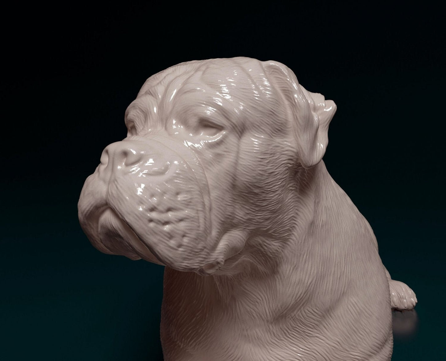 American bulldog laying 2 artist resin - white resin ready to prep / paint ALL SCALES