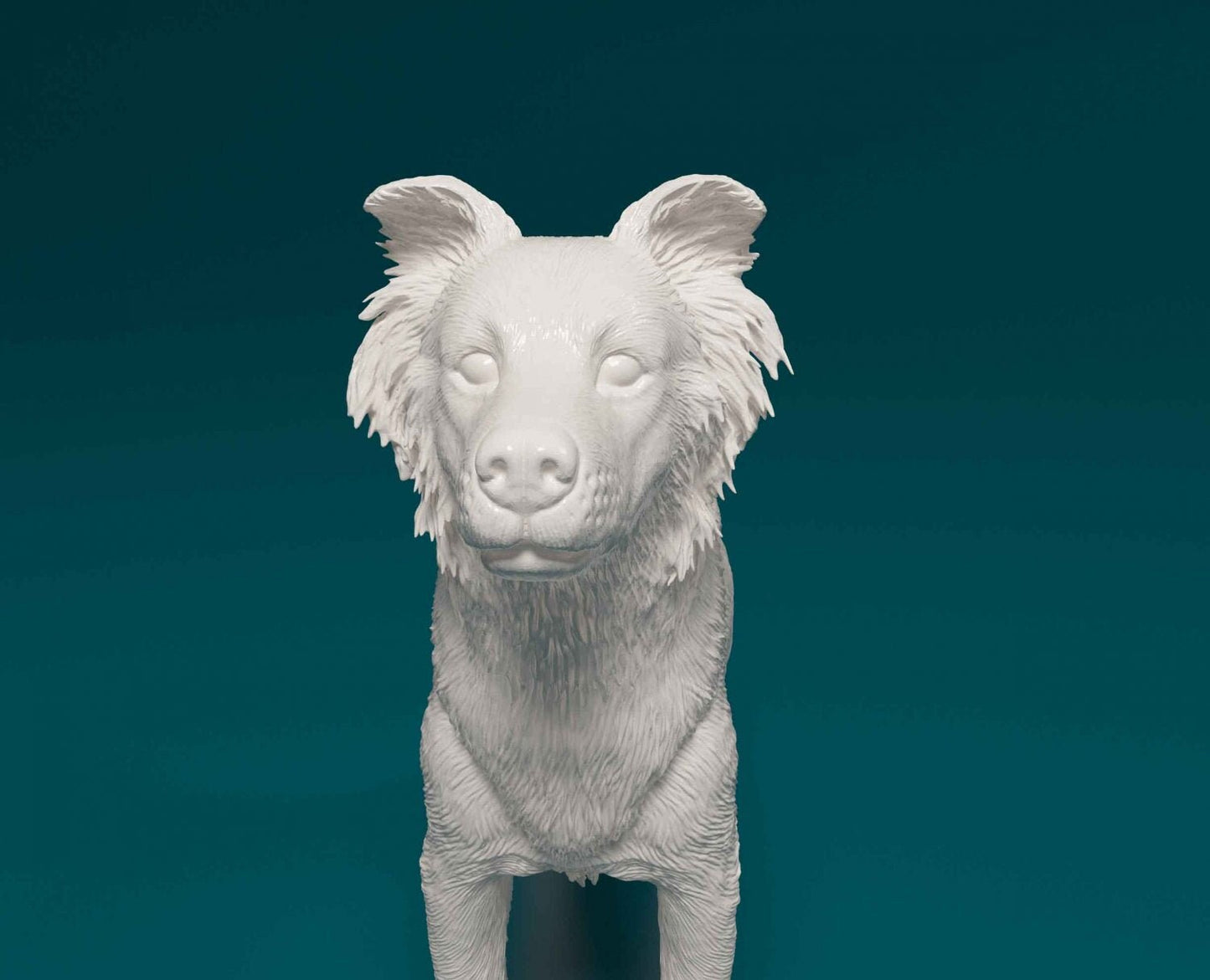 Border collie cross 2 artist resin - white resin ready to prep / paint ALL SCALES sculpture / figurine