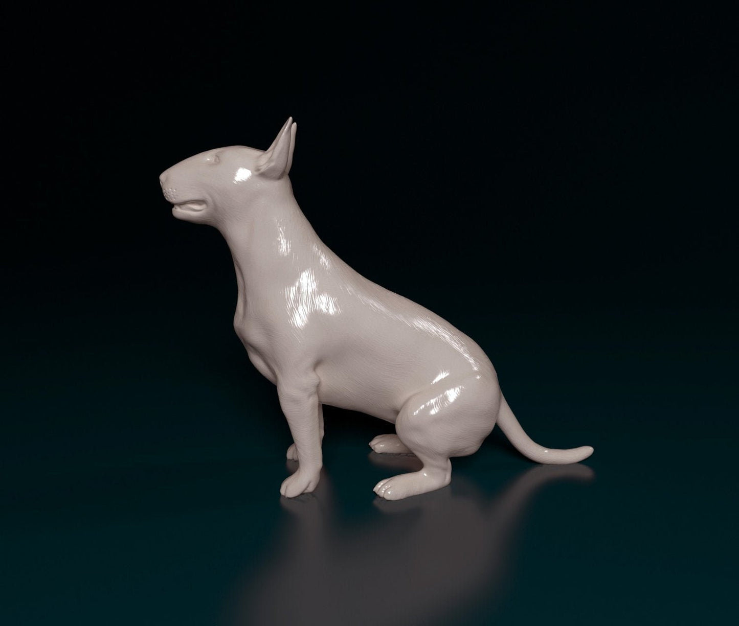 Bull terrier artist resin - white resin ready to prep / paint ALL SCALES