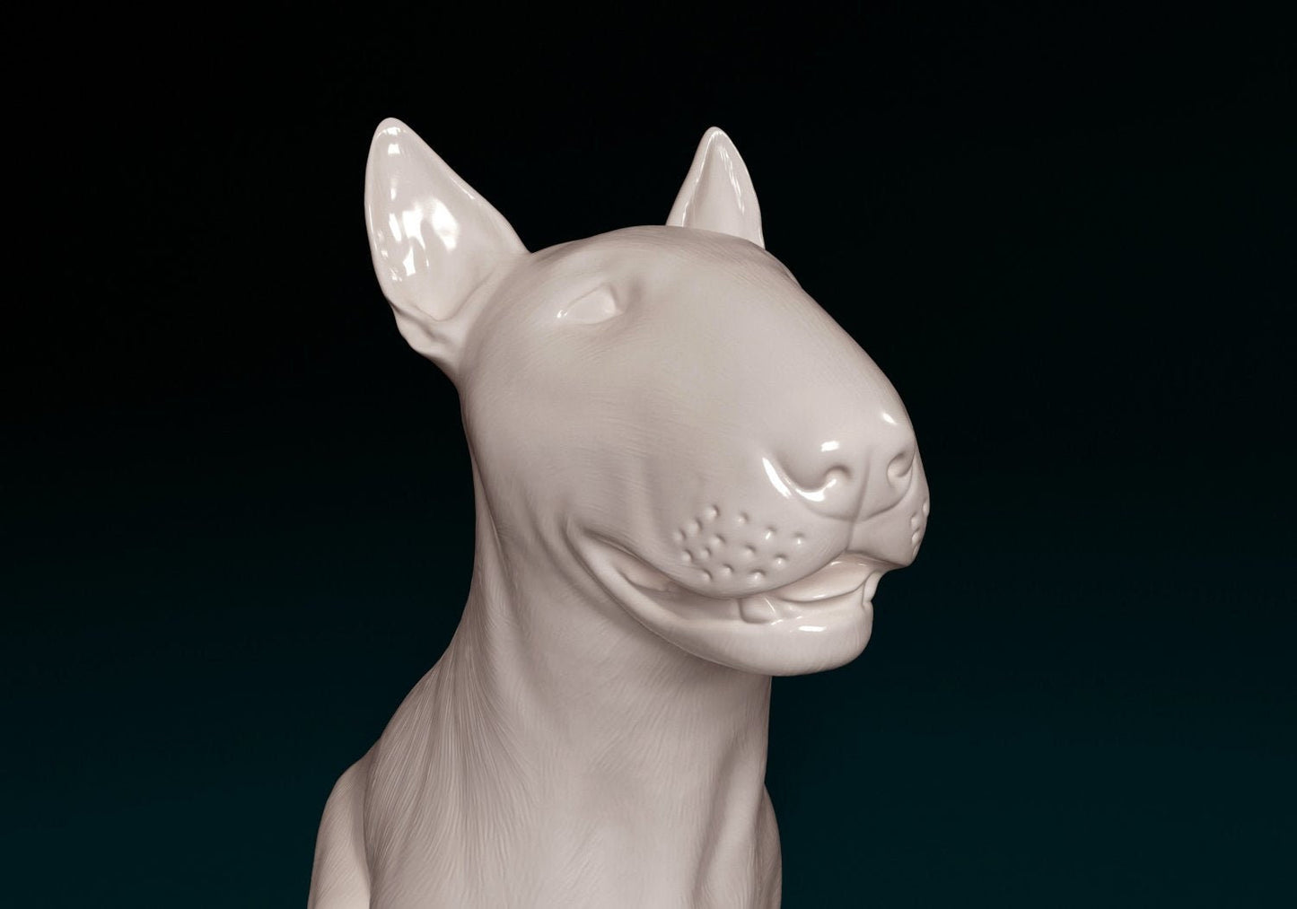 Bull terrier artist resin - white resin ready to prep / paint ALL SCALES