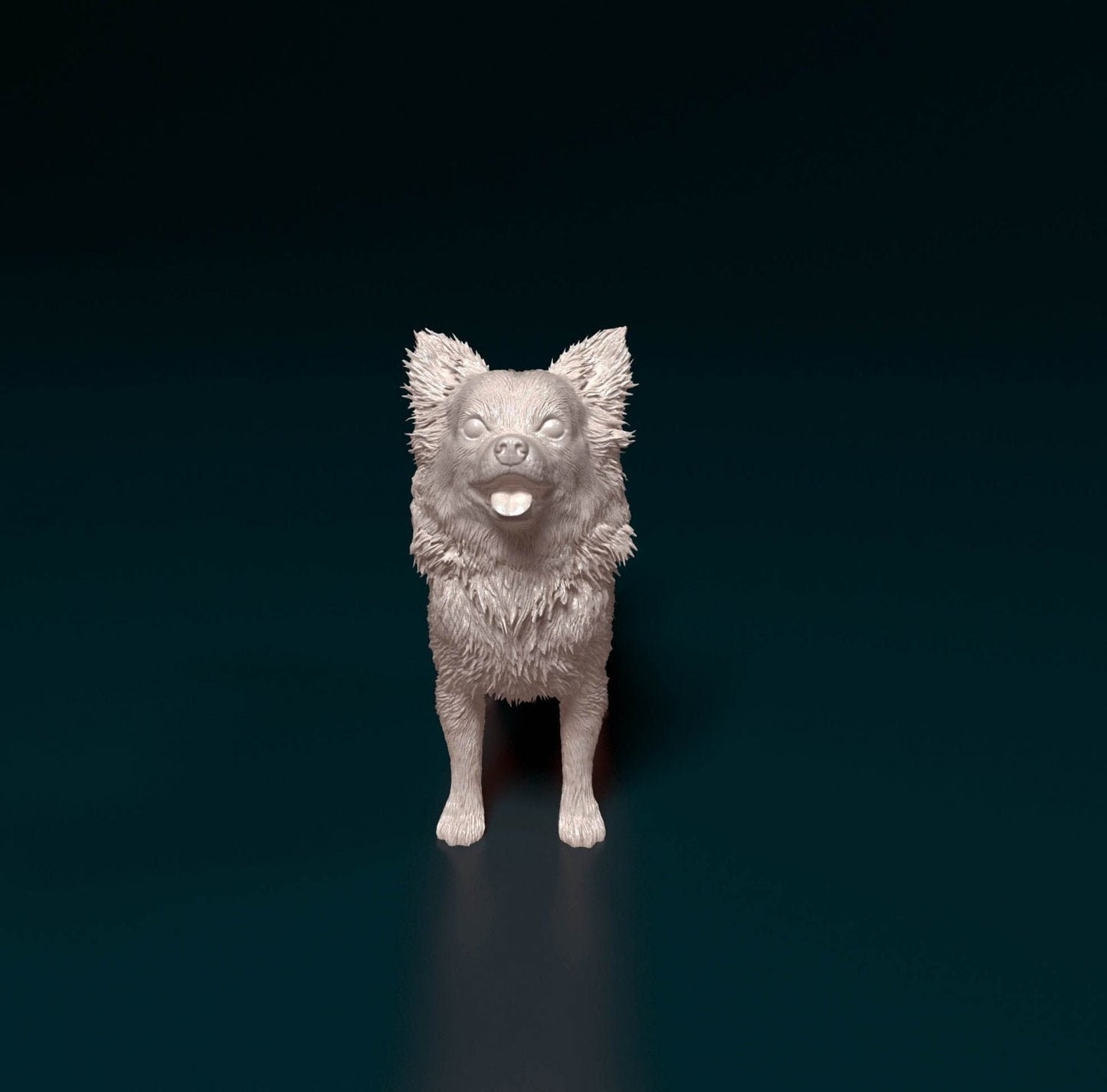 Chihuahua longhaired 6 artist resin - white resin ready to prep / paint ALL SCALES sculpture / figurine