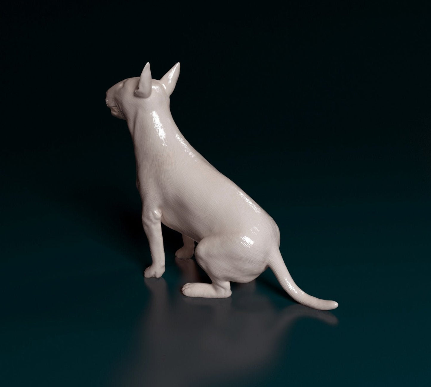 Bull terrier artist resin - white resin ready to prep / paint ALL SCALES