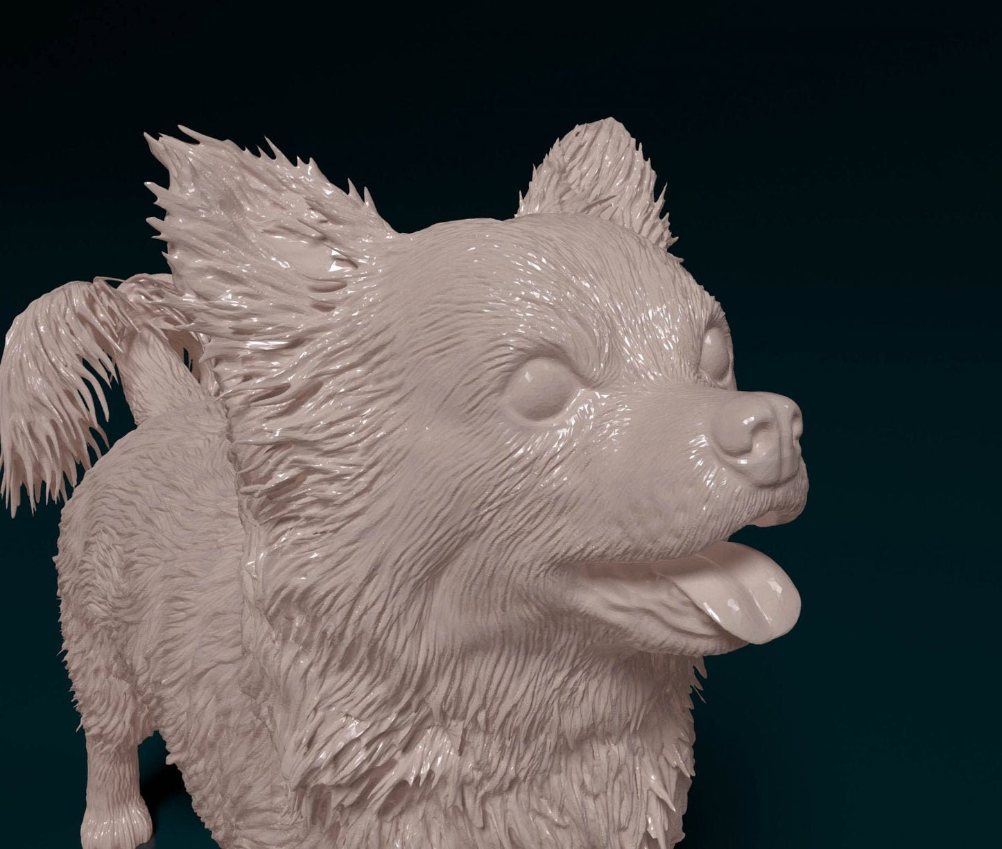 Chihuahua longhaired 6 artist resin - white resin ready to prep / paint ALL SCALES sculpture / figurine